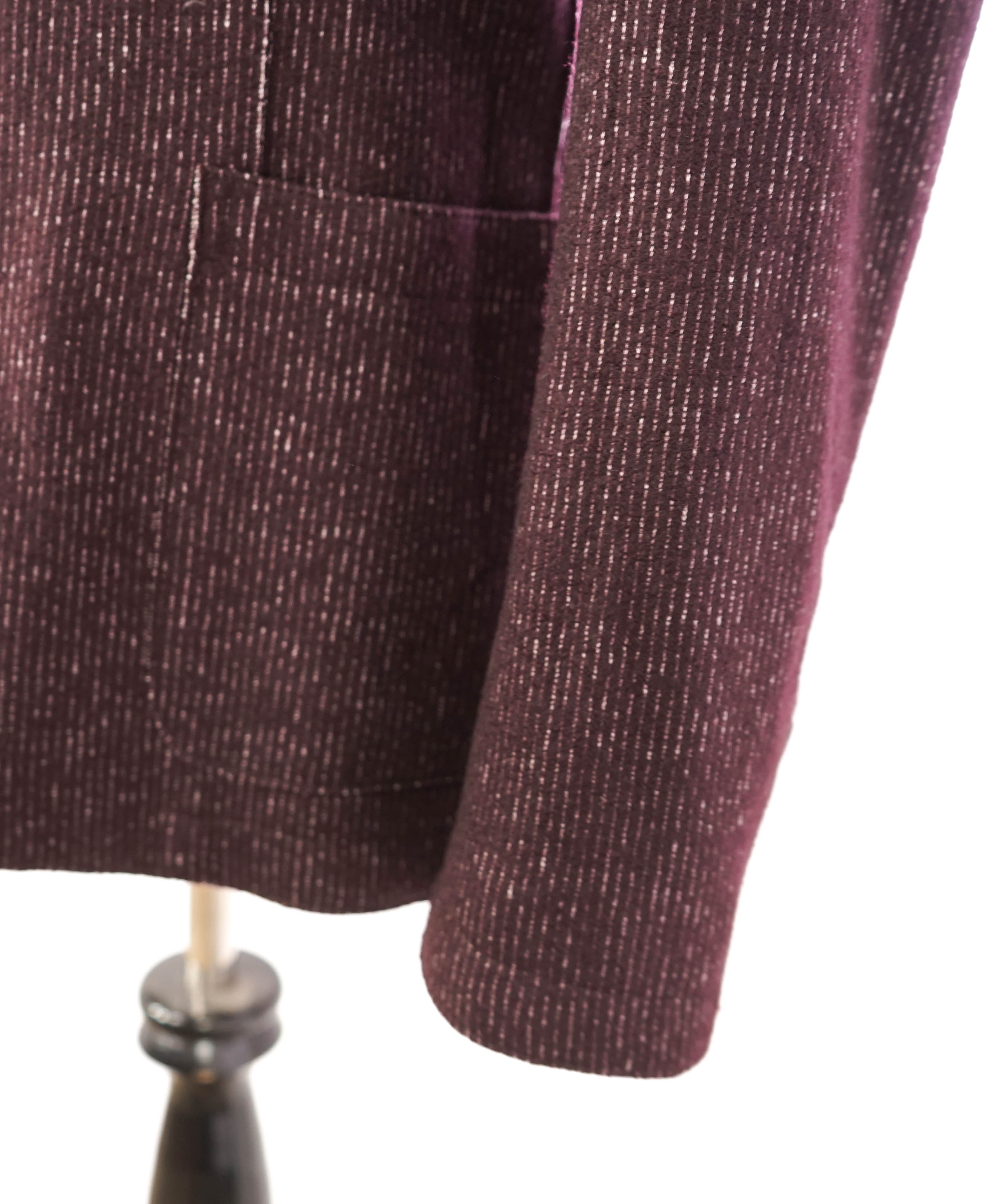 ELEVENTY - Brown/Burgundy Micro Stripe Wool & Cotton Notch Blazer - 40 (50 EU)