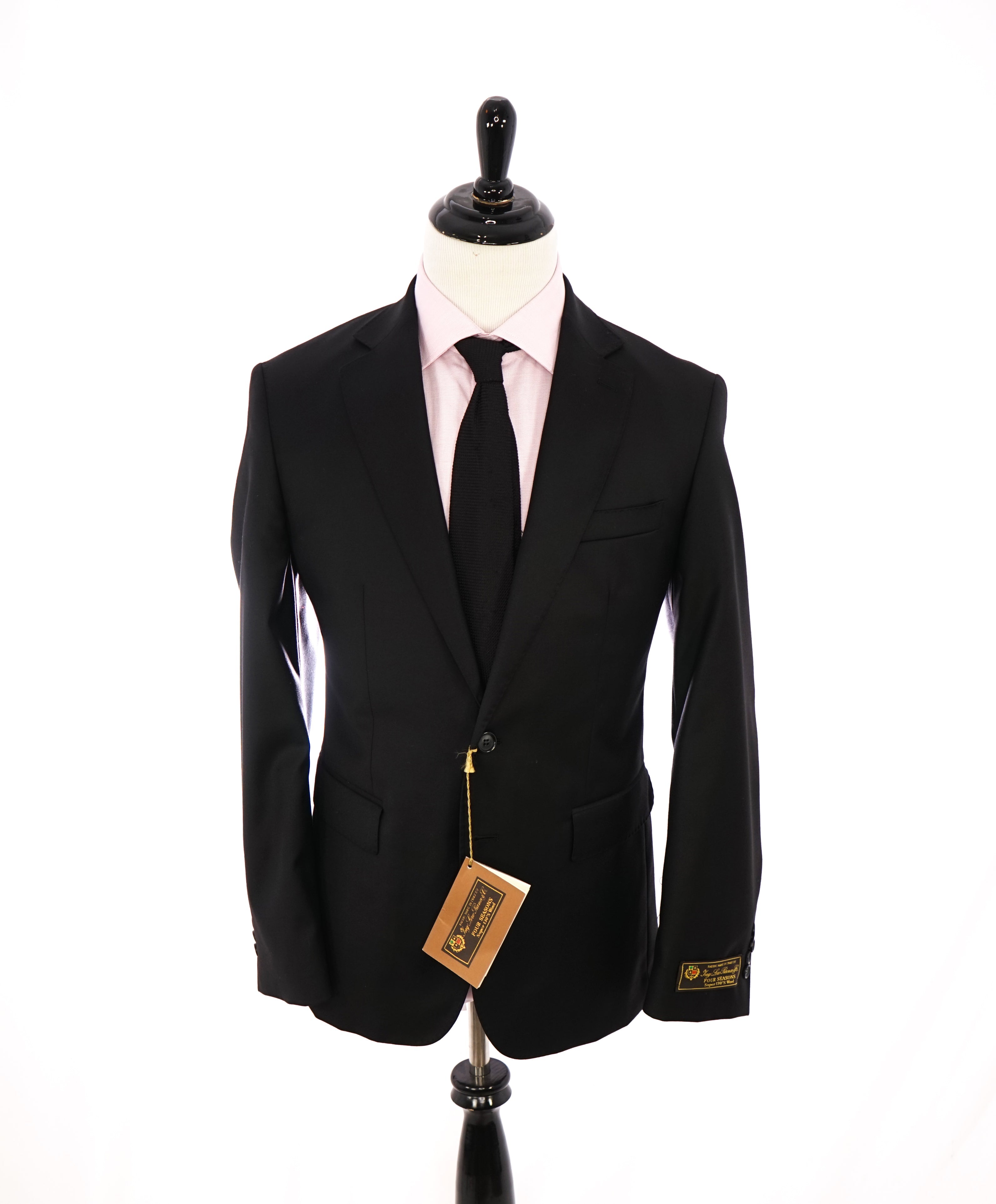 $995 LORO PIANA - MOVIMENTO “Four Seasons” 130s Black Blazer- 46R
