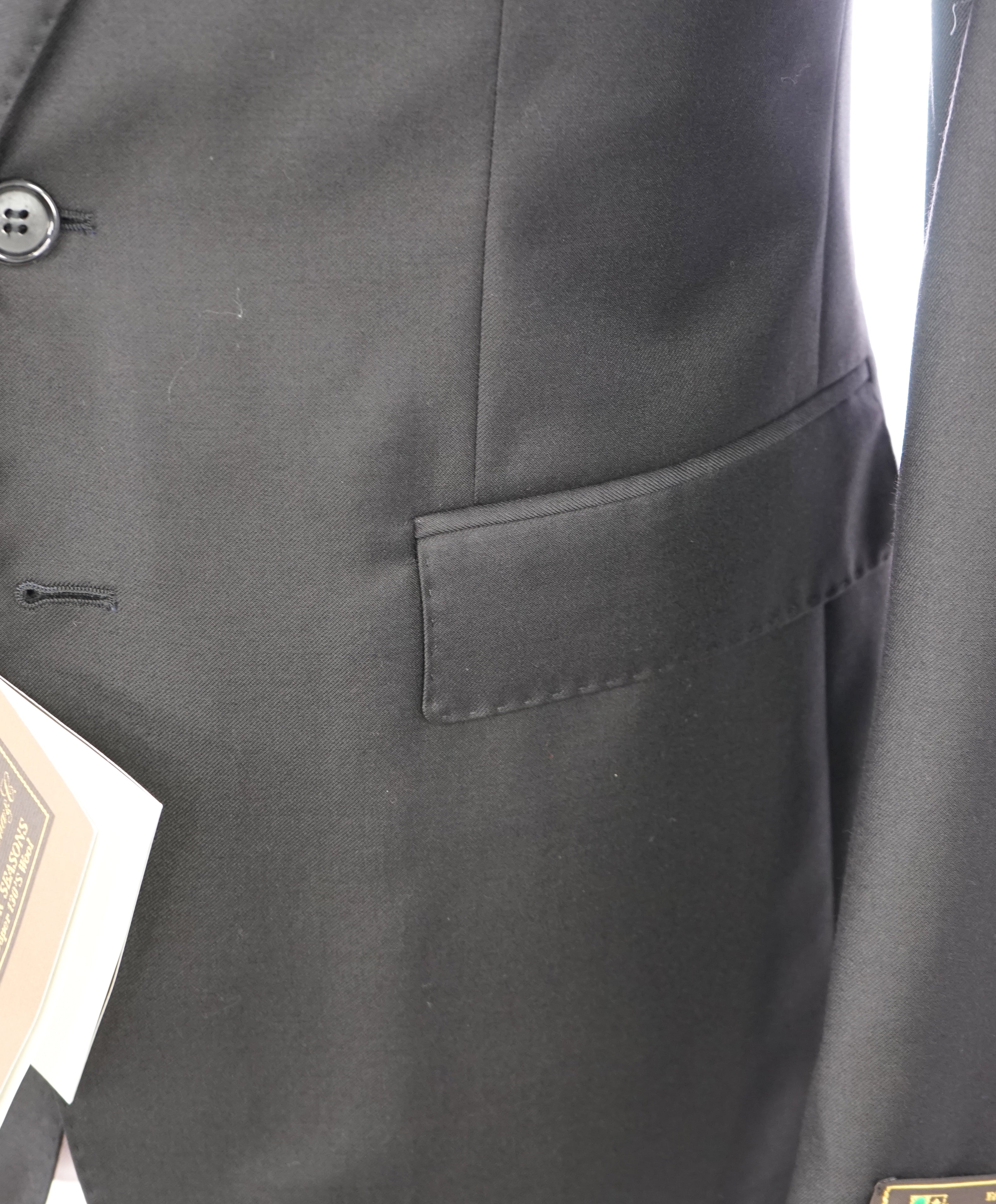 $995 LORO PIANA - MOVIMENTO “Four Seasons” 130s Black Blazer- 42L