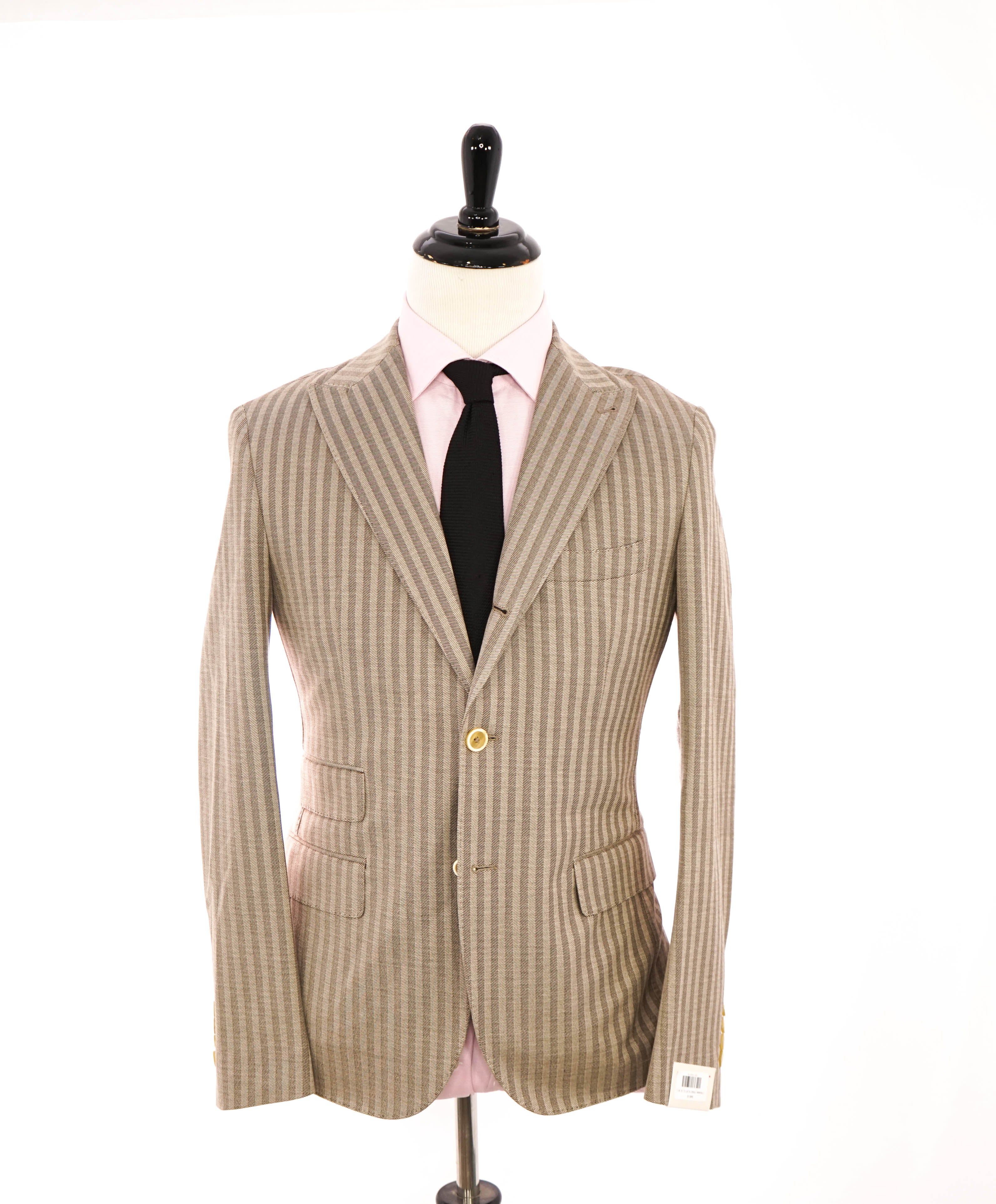 ELEVENTY - Brown HERRINGBONE Semi-Lined Peak COTTON Blazer - 40 (50 EU)