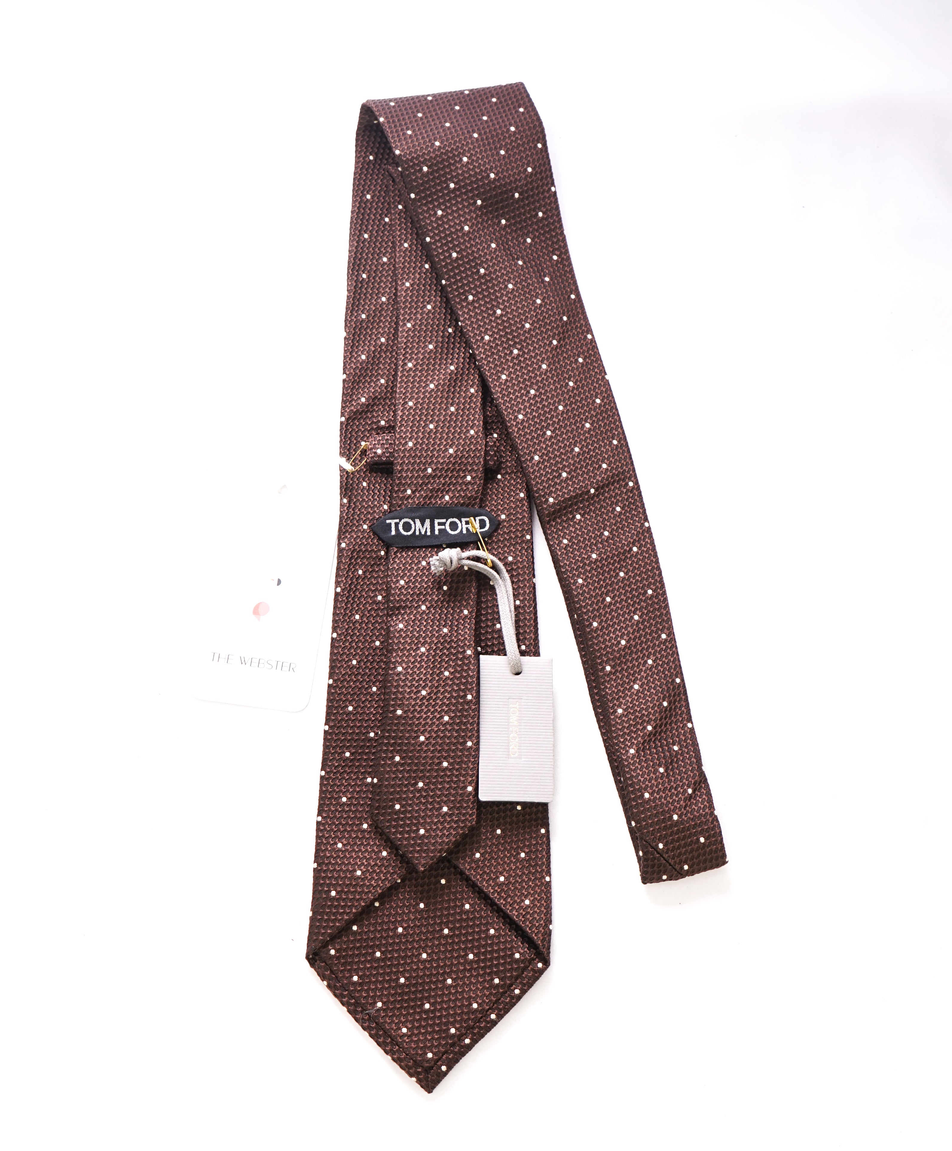 $295 TOM FORD - Handmade In Italy Brown Polka Dot SILK - Tie