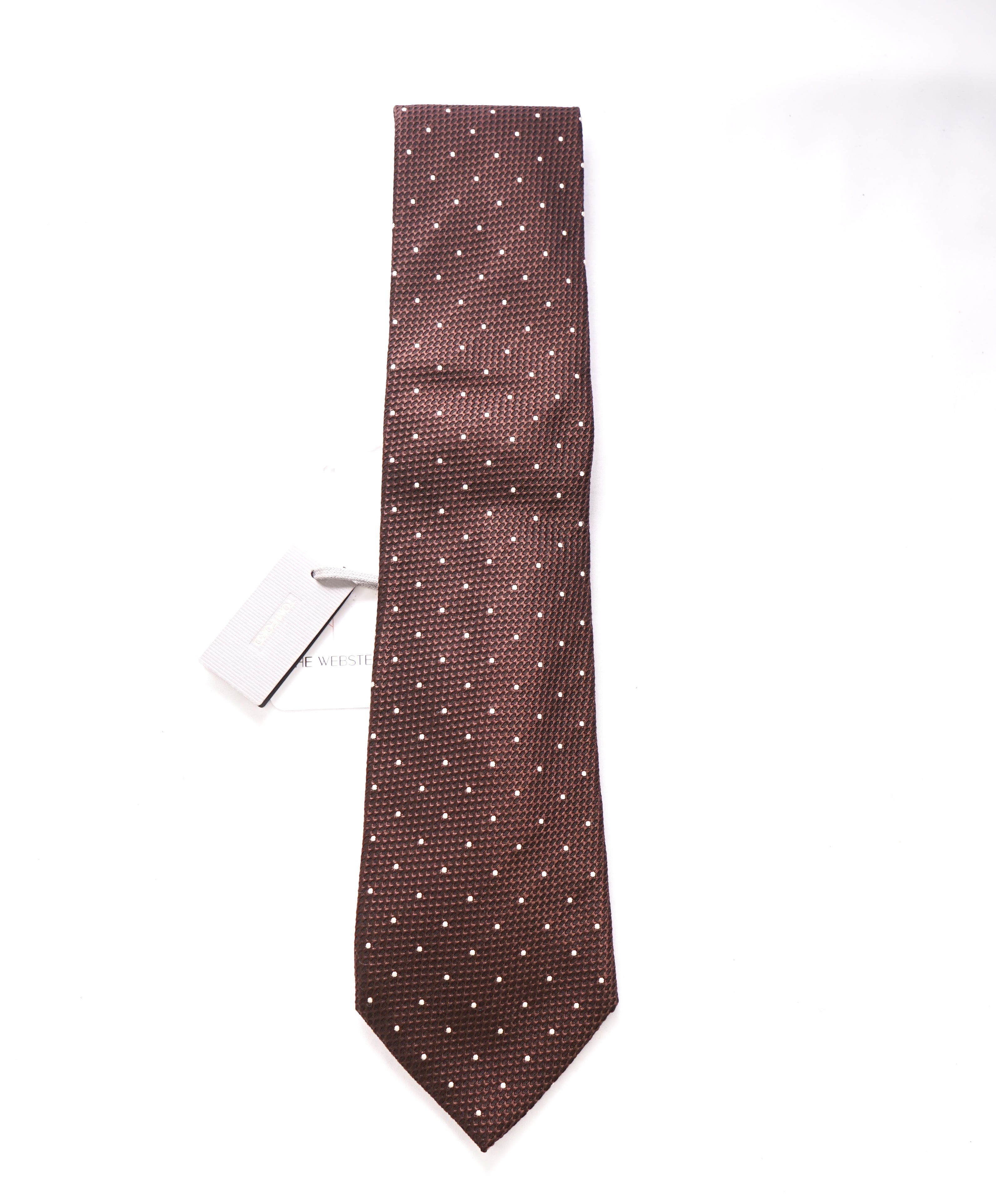 $295 TOM FORD - Handmade In Italy Brown Polka Dot SILK - Tie