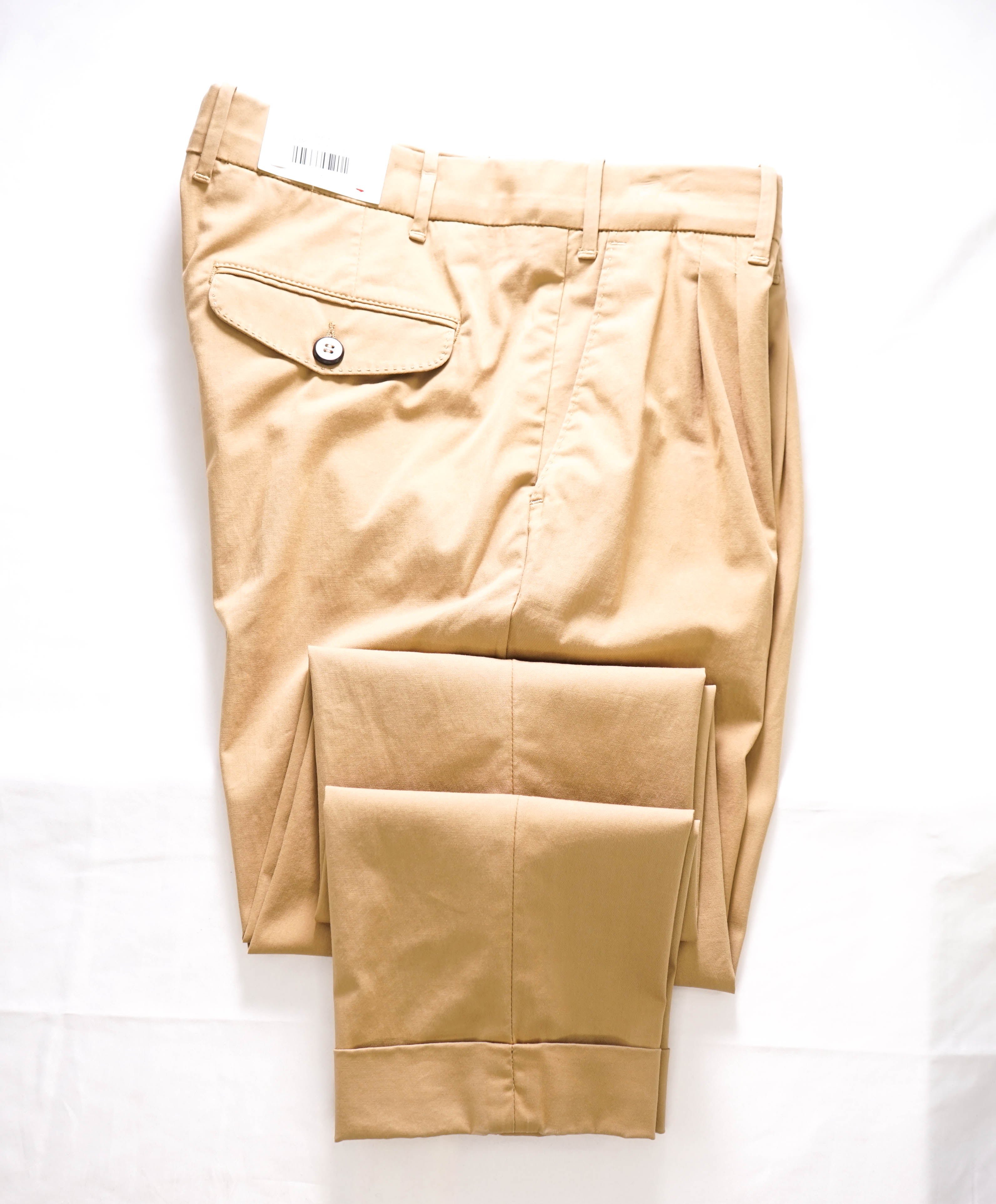 ELEVENTY - CAMEL Cotton/SILK/Elastane Chino Casual/Slim Pants- 33W
