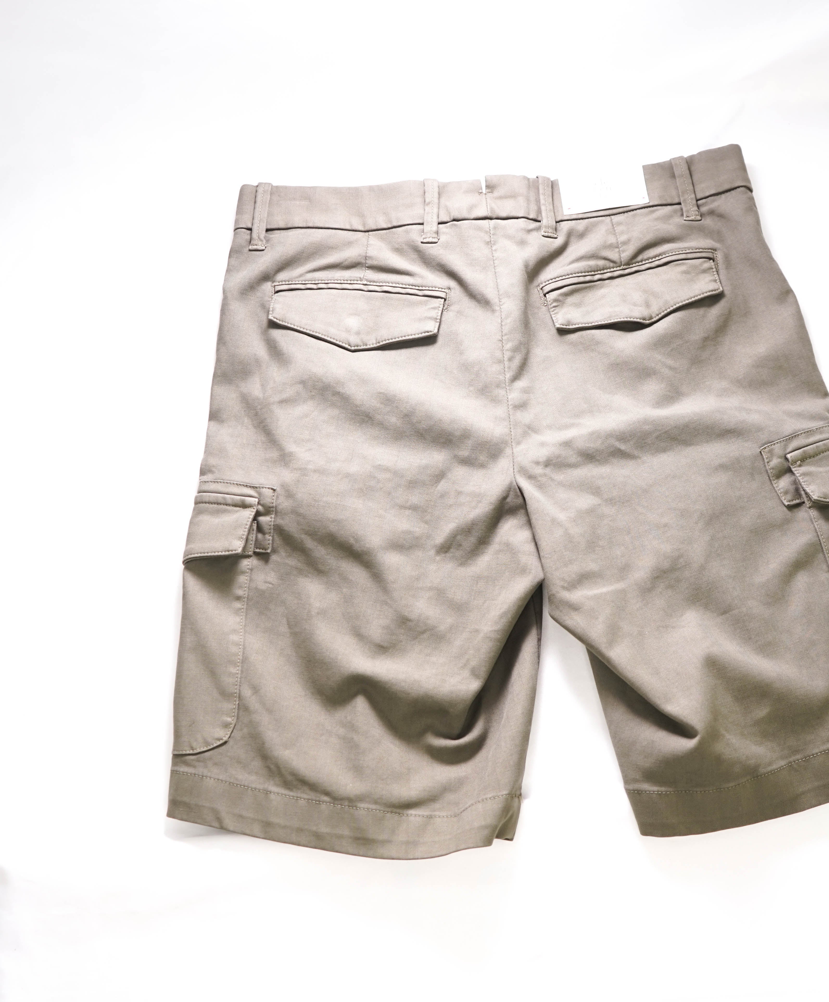 ELEVENTY - COTTON BERMUDA Herringbone Cargo Chino Shorts Pants  - 33W