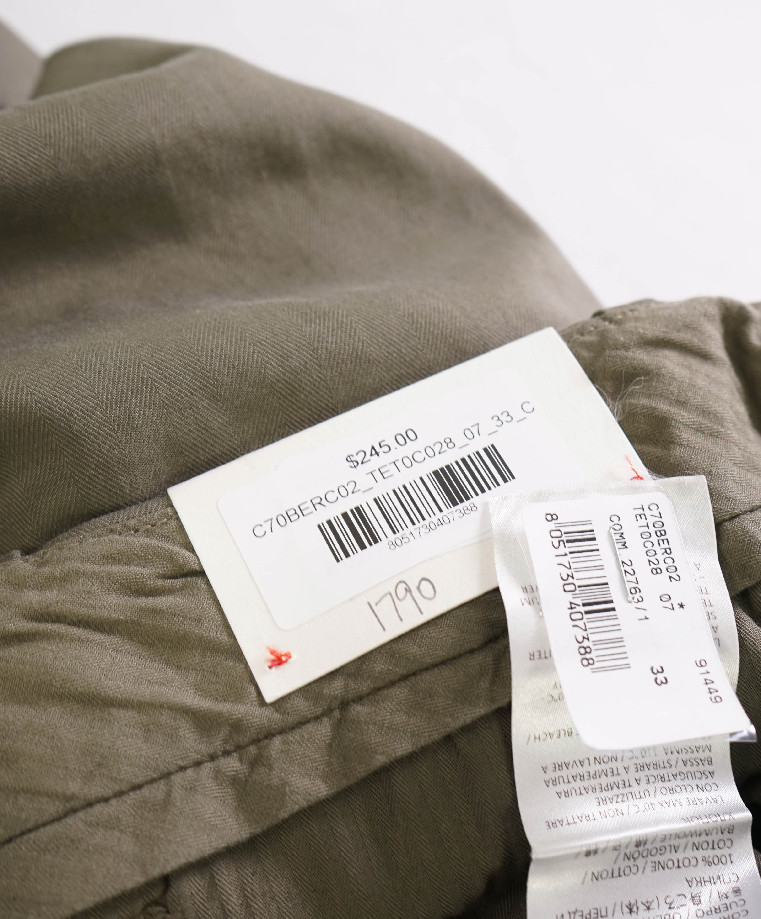 ELEVENTY - COTTON BERMUDA Herringbone Cargo Chino Shorts Pants  - 33W