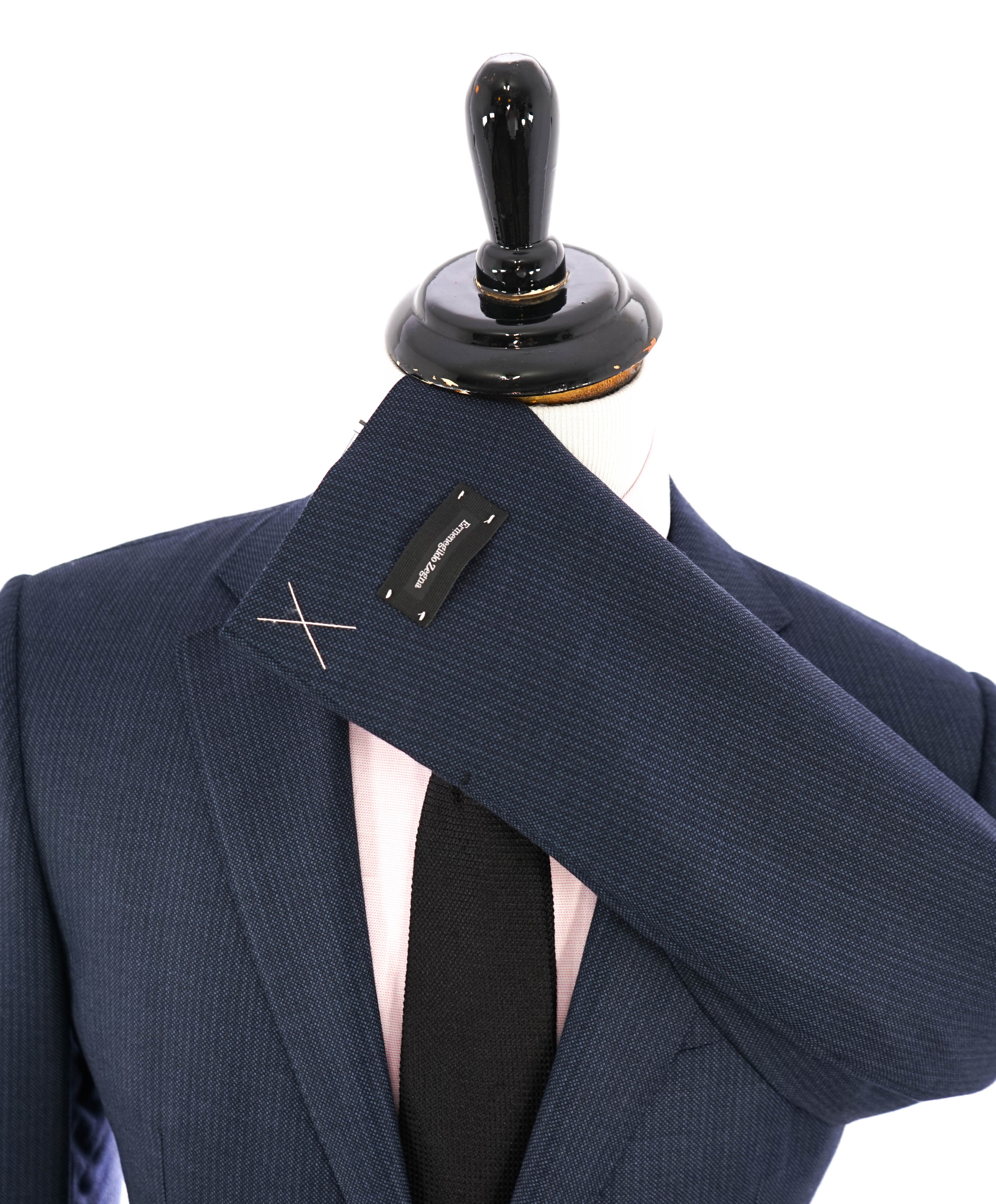 ERMENEGILDO ZEGNA - "TROFEO" Mila Blue Textured Birdseye Premium Suit - 42R