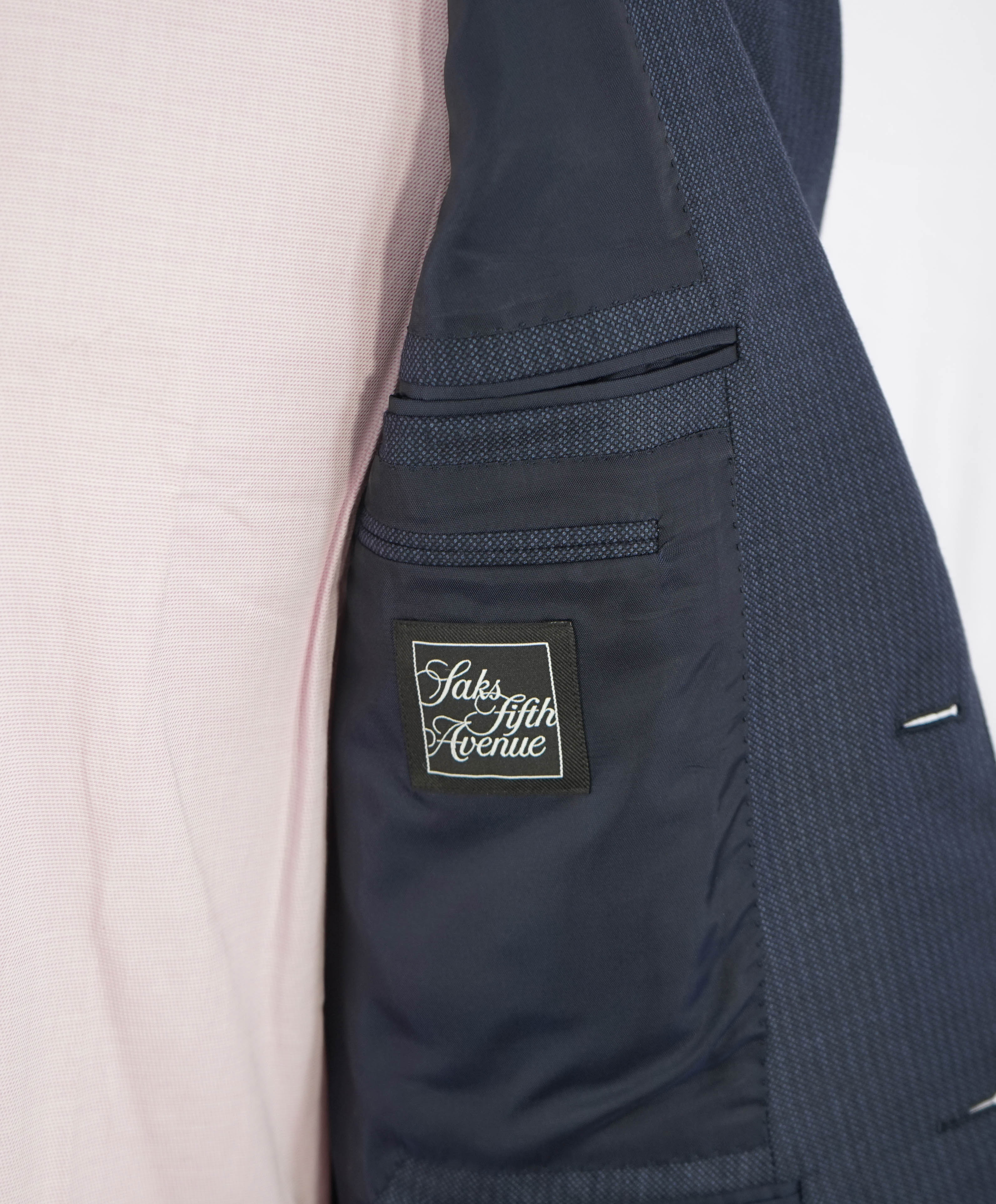 ERMENEGILDO ZEGNA - "TROFEO" Mila Blue Textured Birdseye Premium Suit - 42R