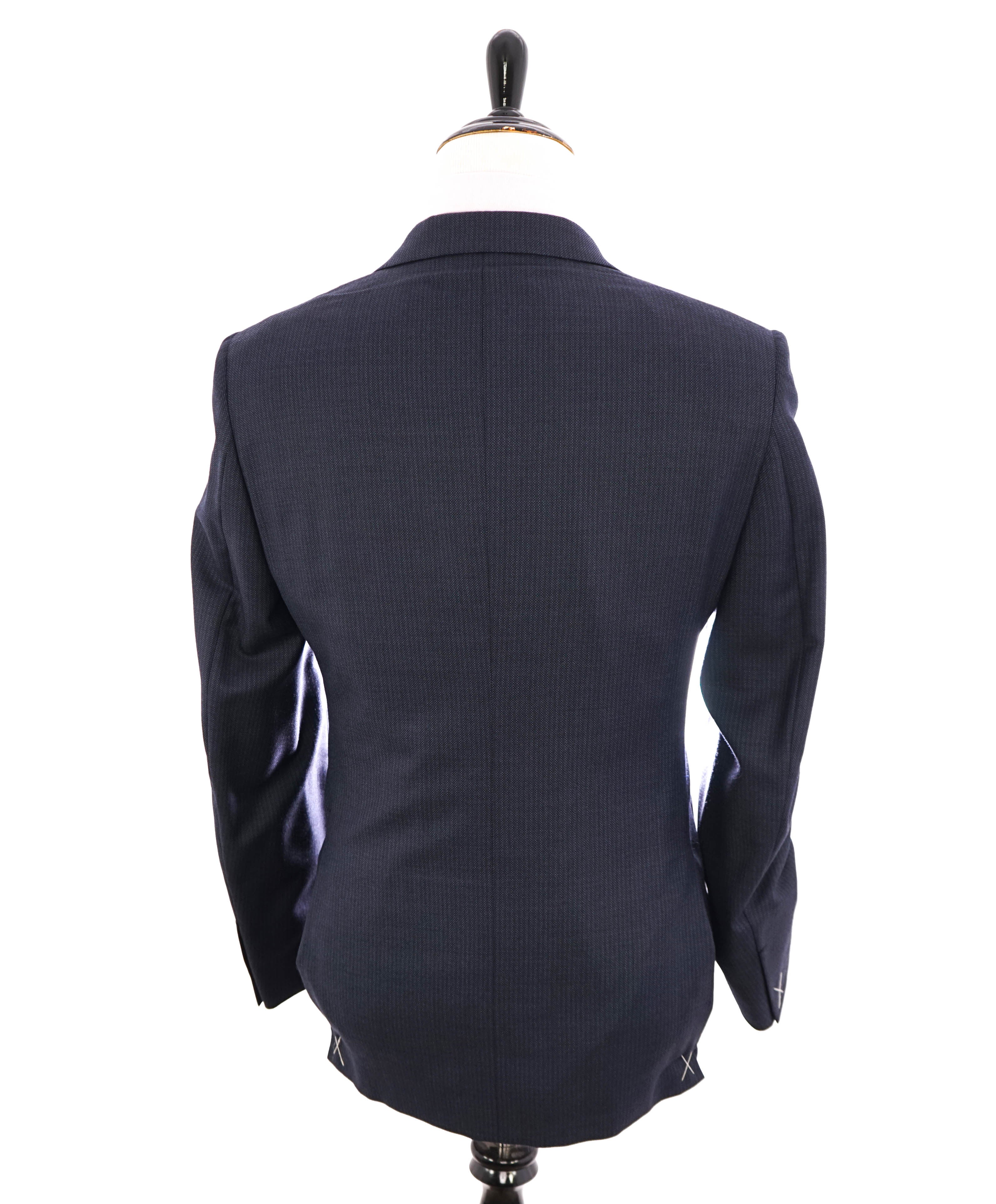 ERMENEGILDO ZEGNA - "TROFEO" Mila Blue Textured Birdseye Premium Suit - 42R
