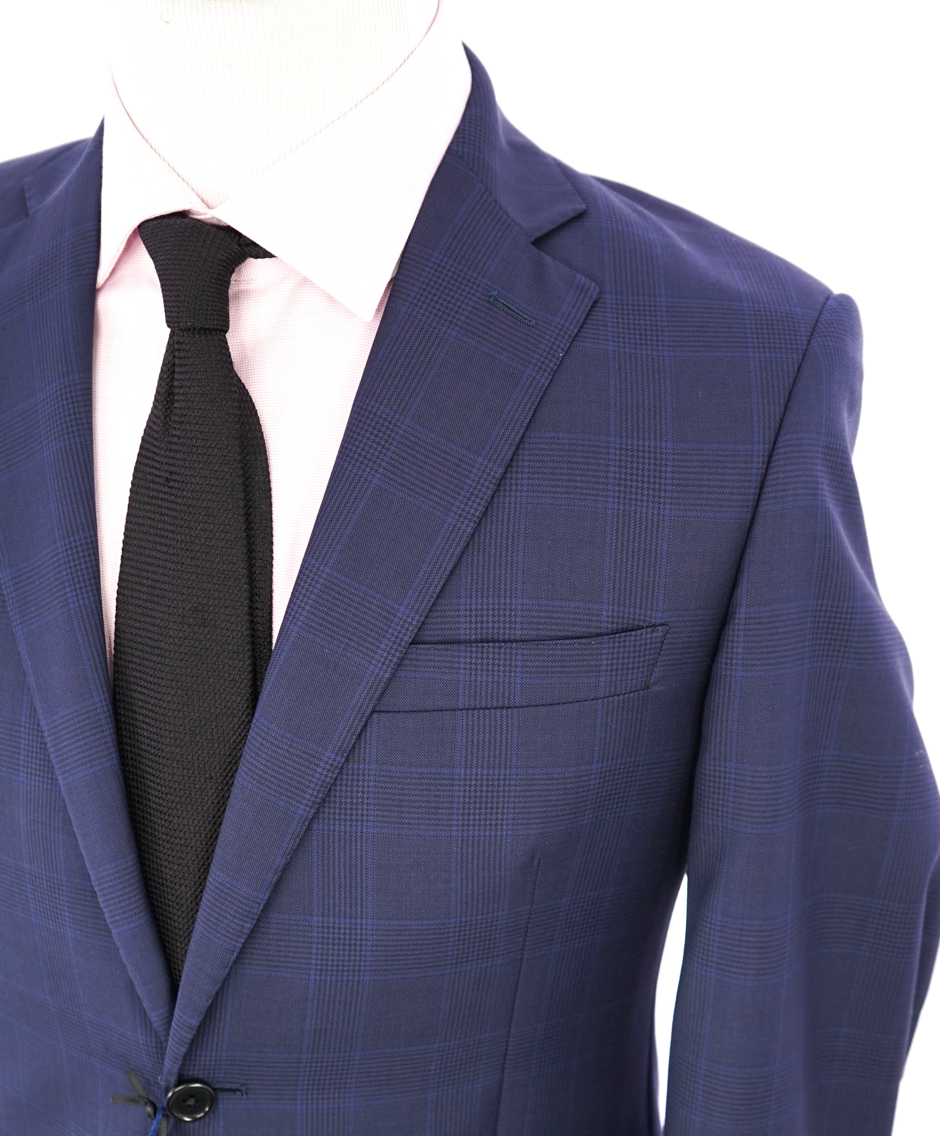 ERMENEGILDO ZEGNA - By SAKS FIFTH AVENUE Bold Blue Plaid Check Suit - 38R