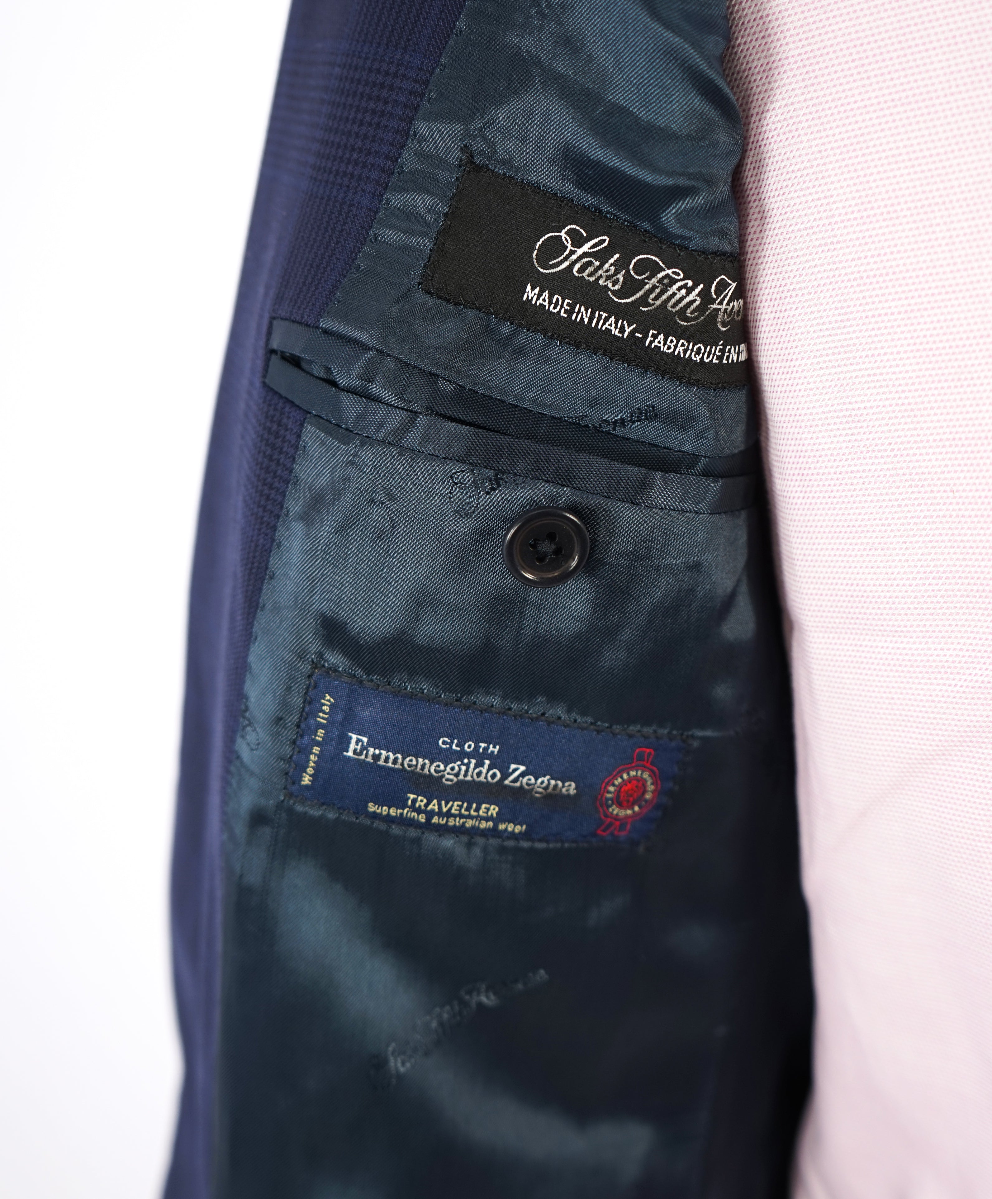 ERMENEGILDO ZEGNA - By SAKS FIFTH AVENUE Bold Blue Plaid Check Suit - 38R