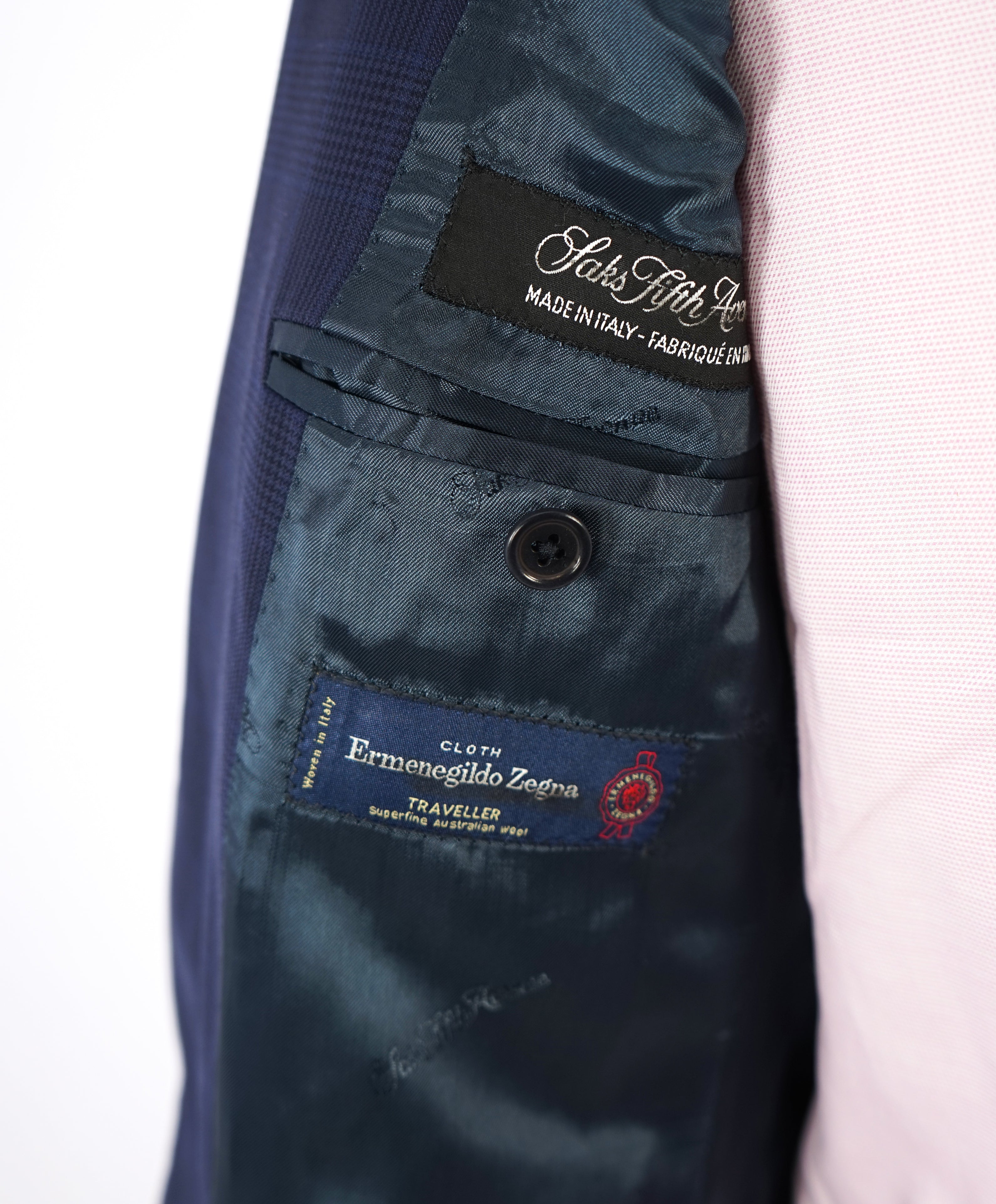 ERMENEGILDO ZEGNA - By SAKS FIFTH AVENUE Bold Blue Plaid Check Blazer - 36S