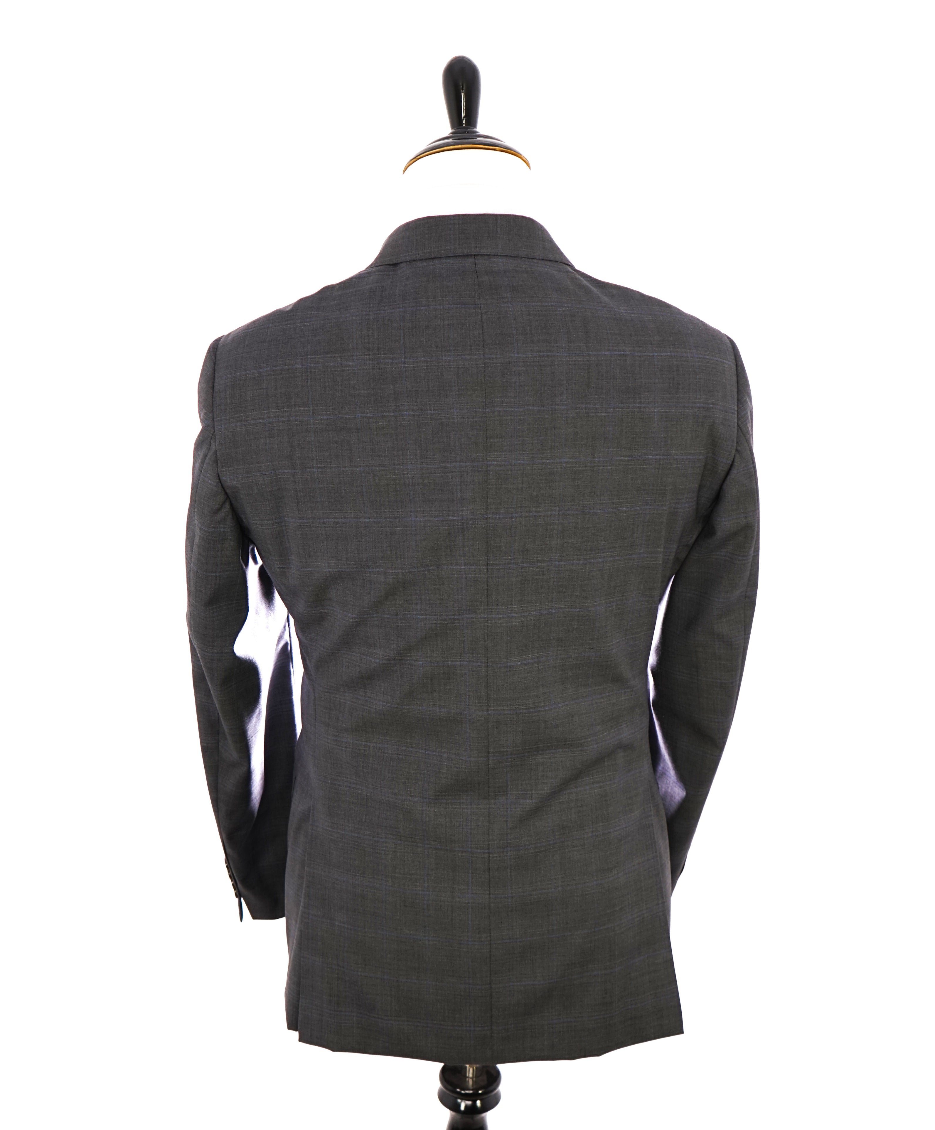 ARMANI COLLEZIONI - Gray & Blue Plaid Check Notch Lapel Suit - 42R