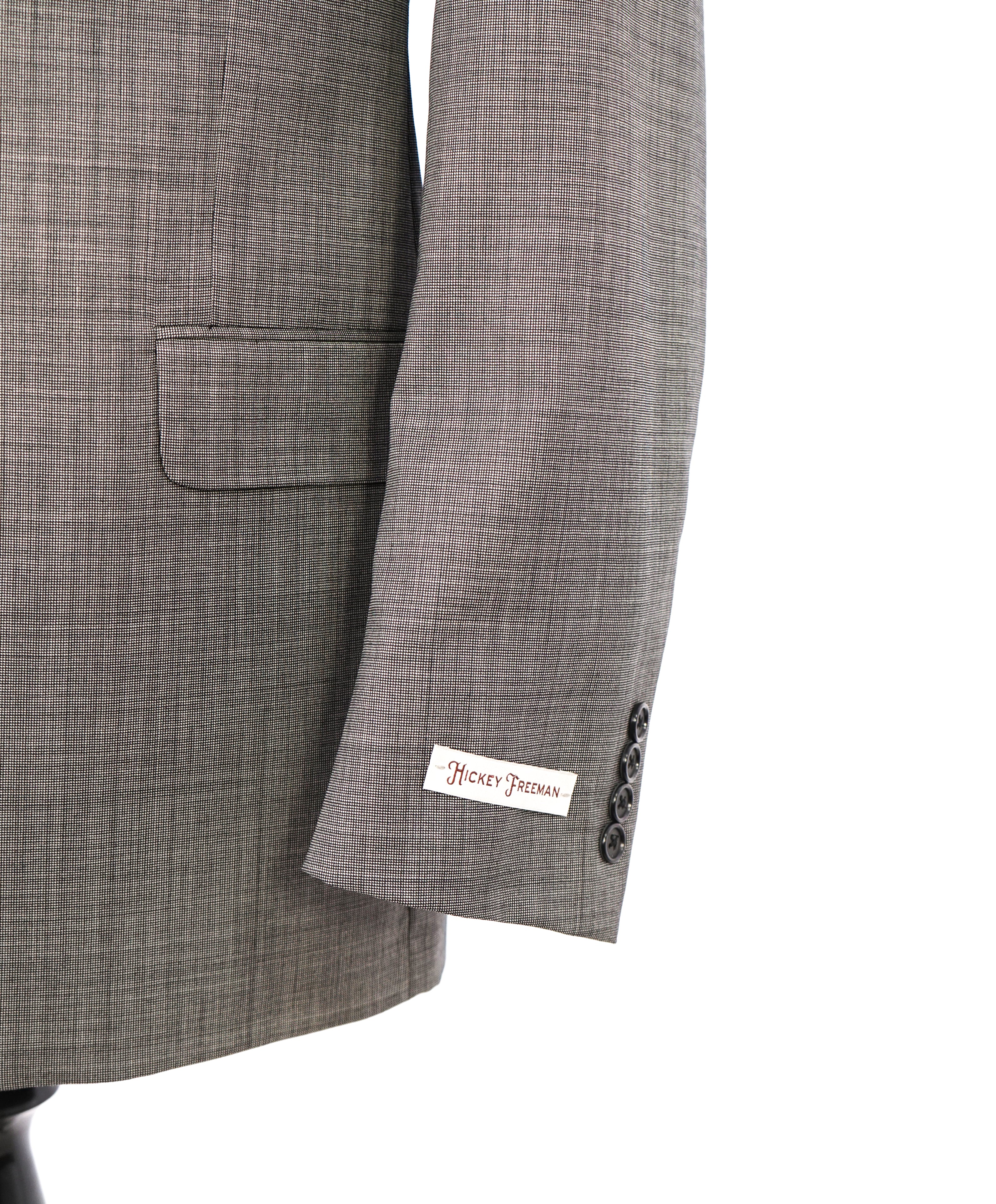 HICKEY FREEMAN - Gray Check *Salt n' Pepper* "Milburn ii" Notch Lapel Suit - 42L