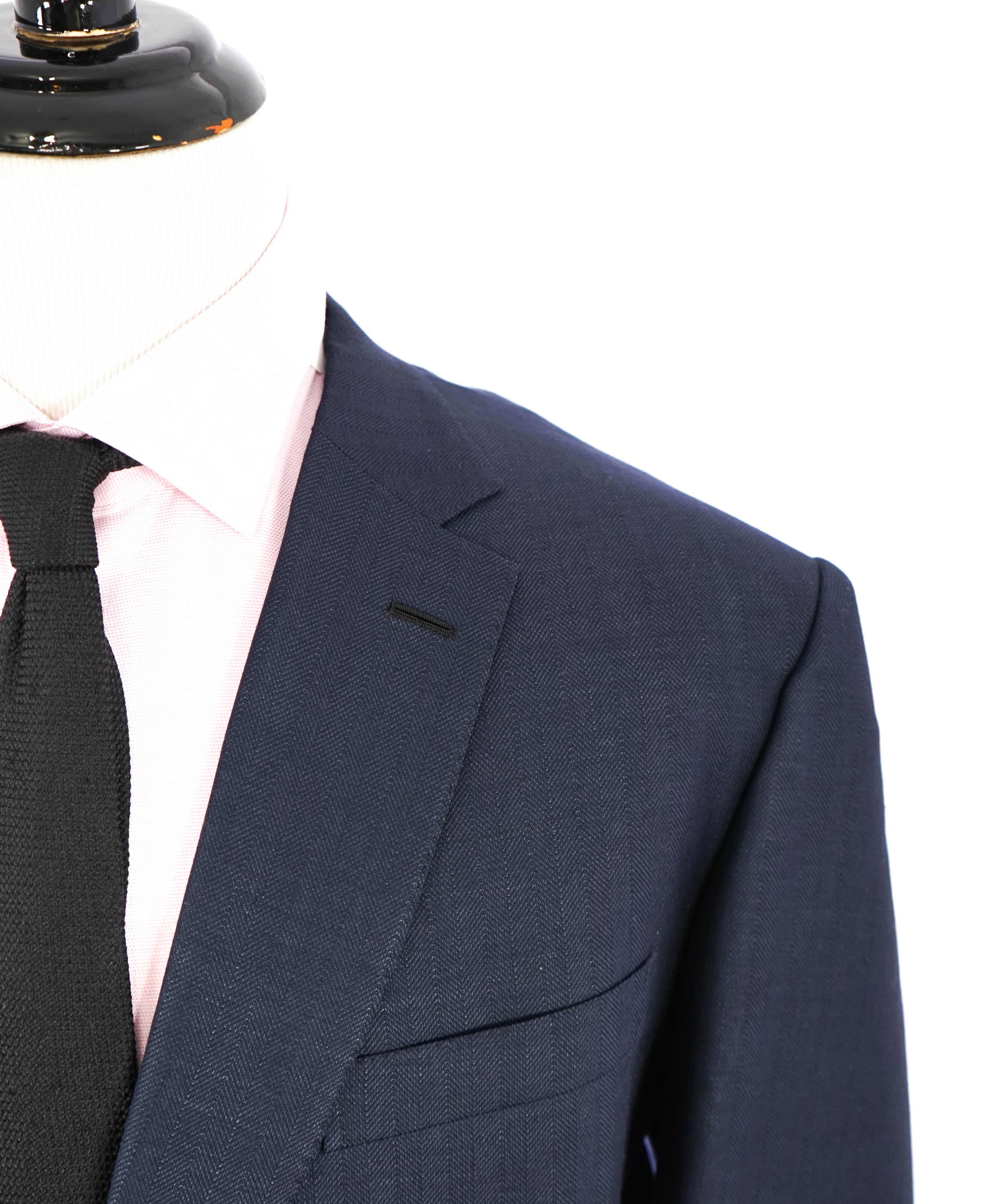 BRIONI - "BRUNICO" Blue Herringbone Wool/Silk/Linen Blazer Made In Italy - 50R