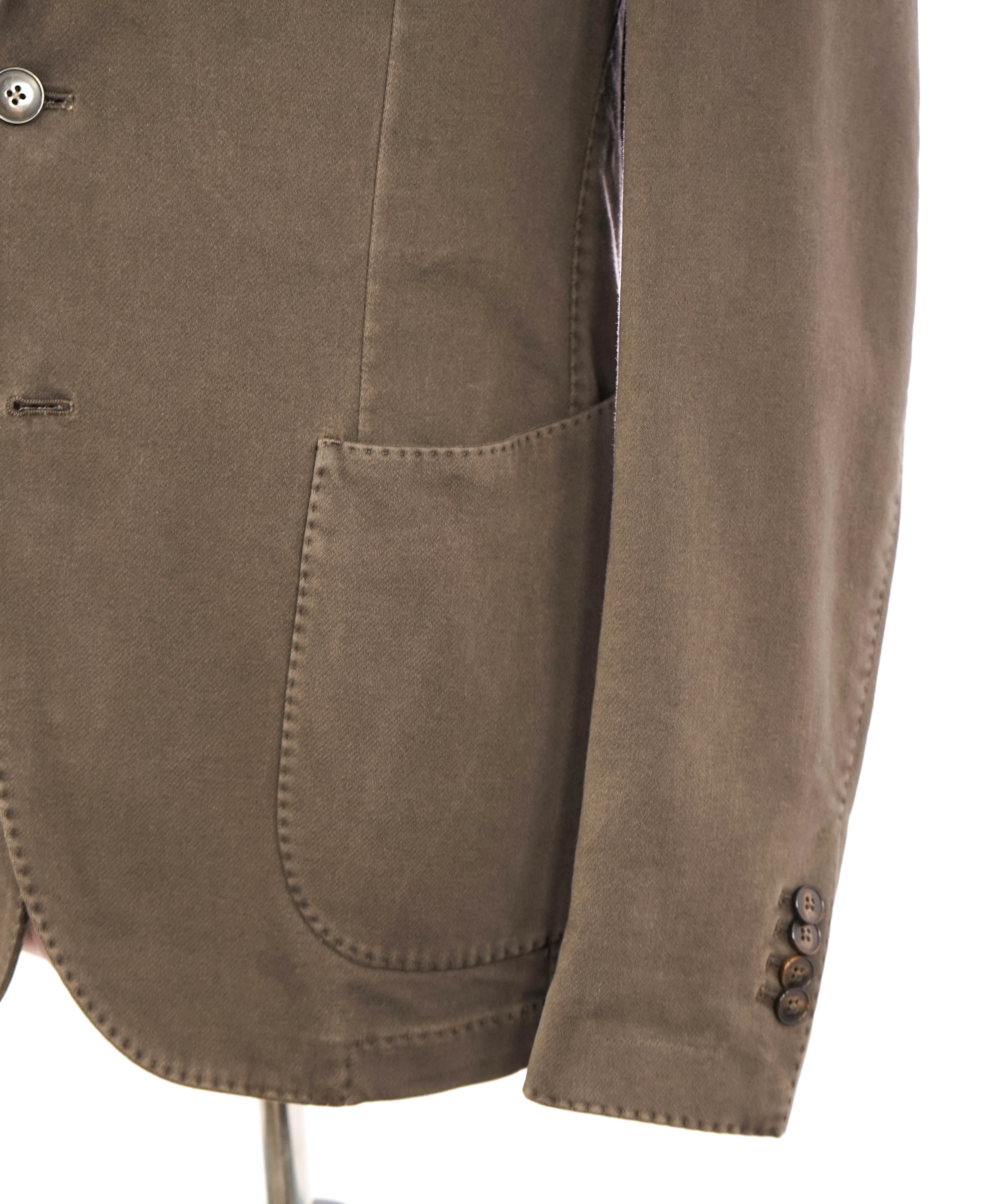 L.B.M. 1911 - Luigi Bianchi Mantova Patch Pocket Brown Cotton Blazer - 42R