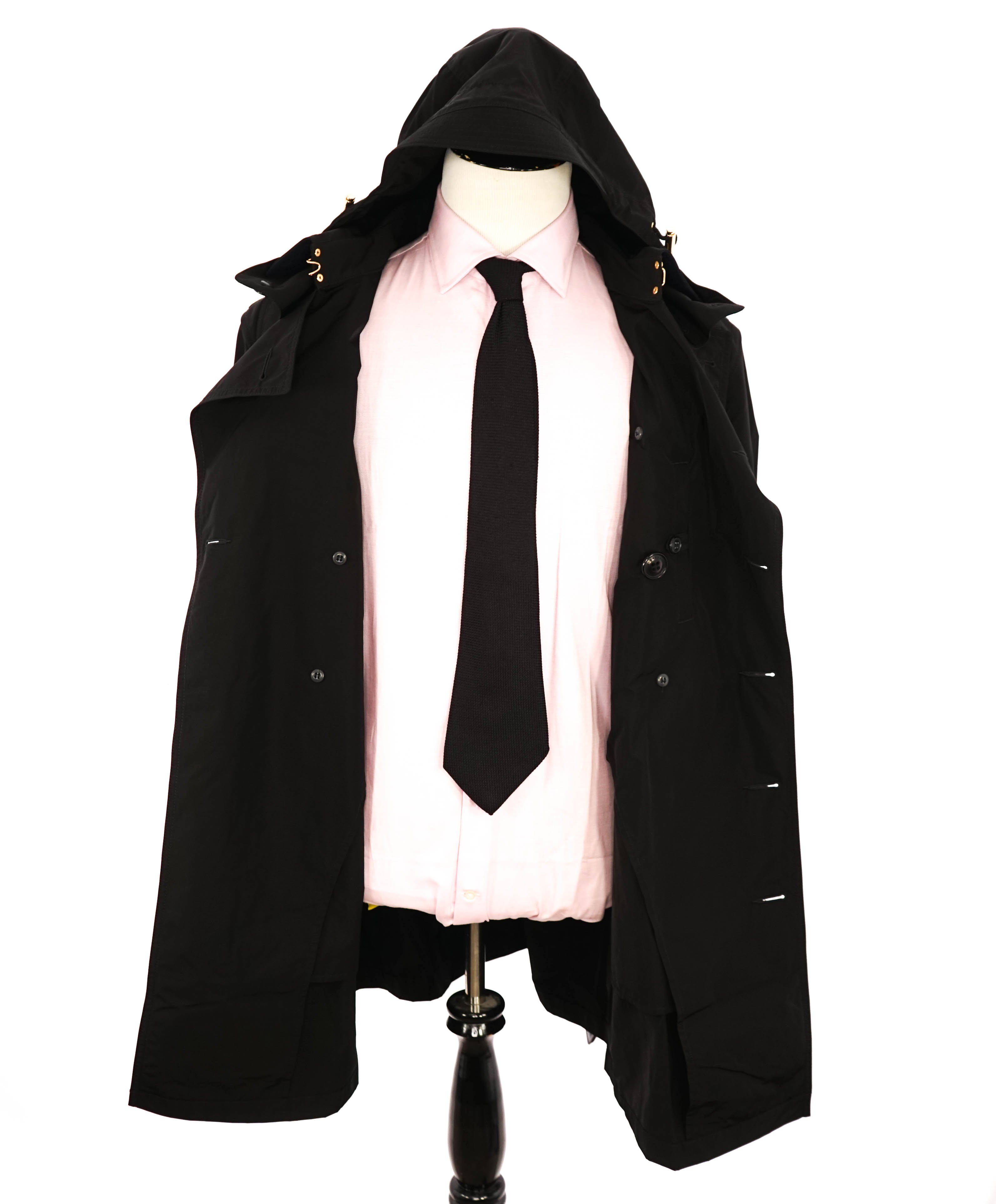 BURBERRY LONDON ENGLAND - Black PACKABLE Heritage LOGO Trench Coat - XXL