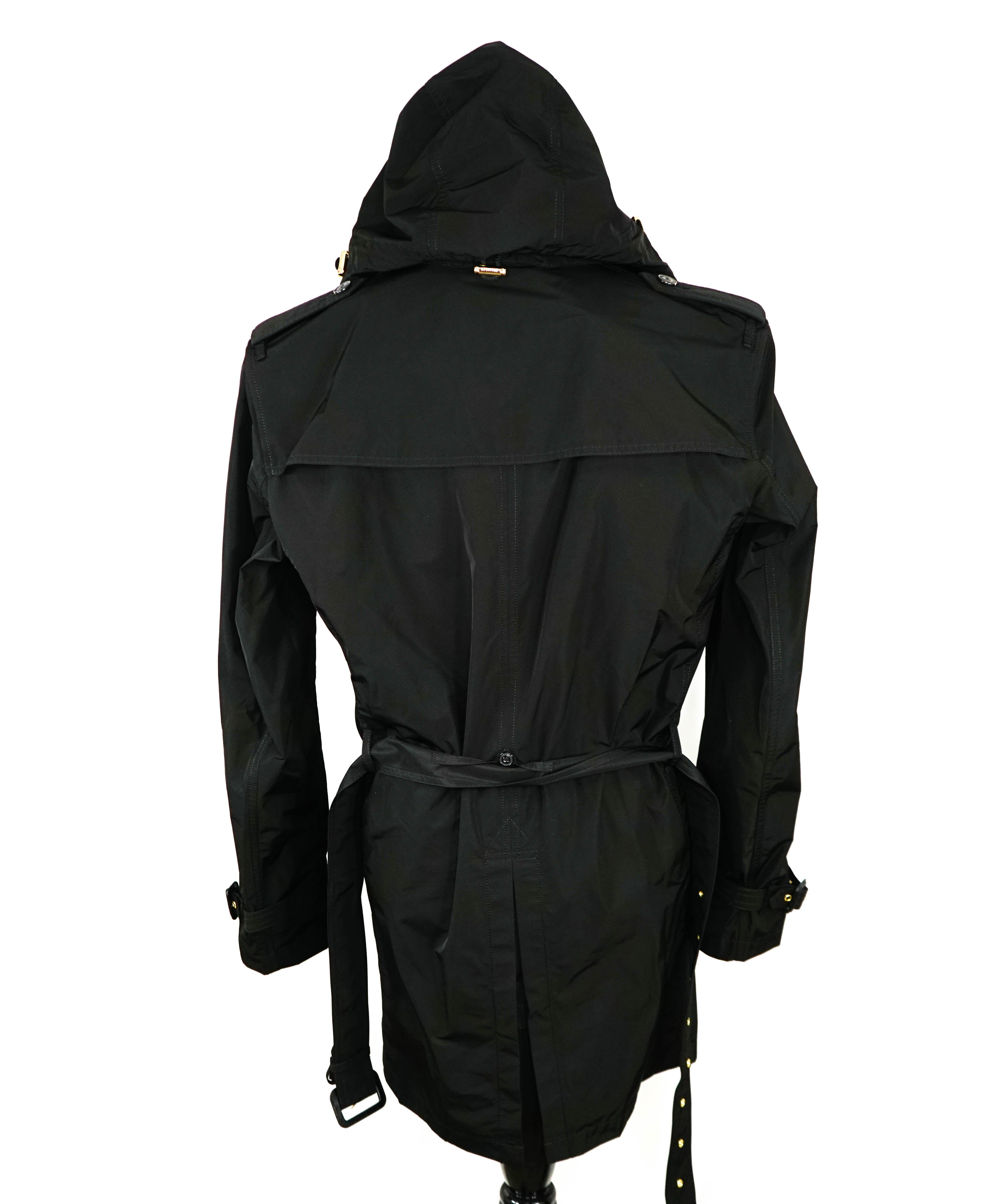 BURBERRY LONDON ENGLAND - Black PACKABLE Heritage LOGO Trench Coat - XXL
