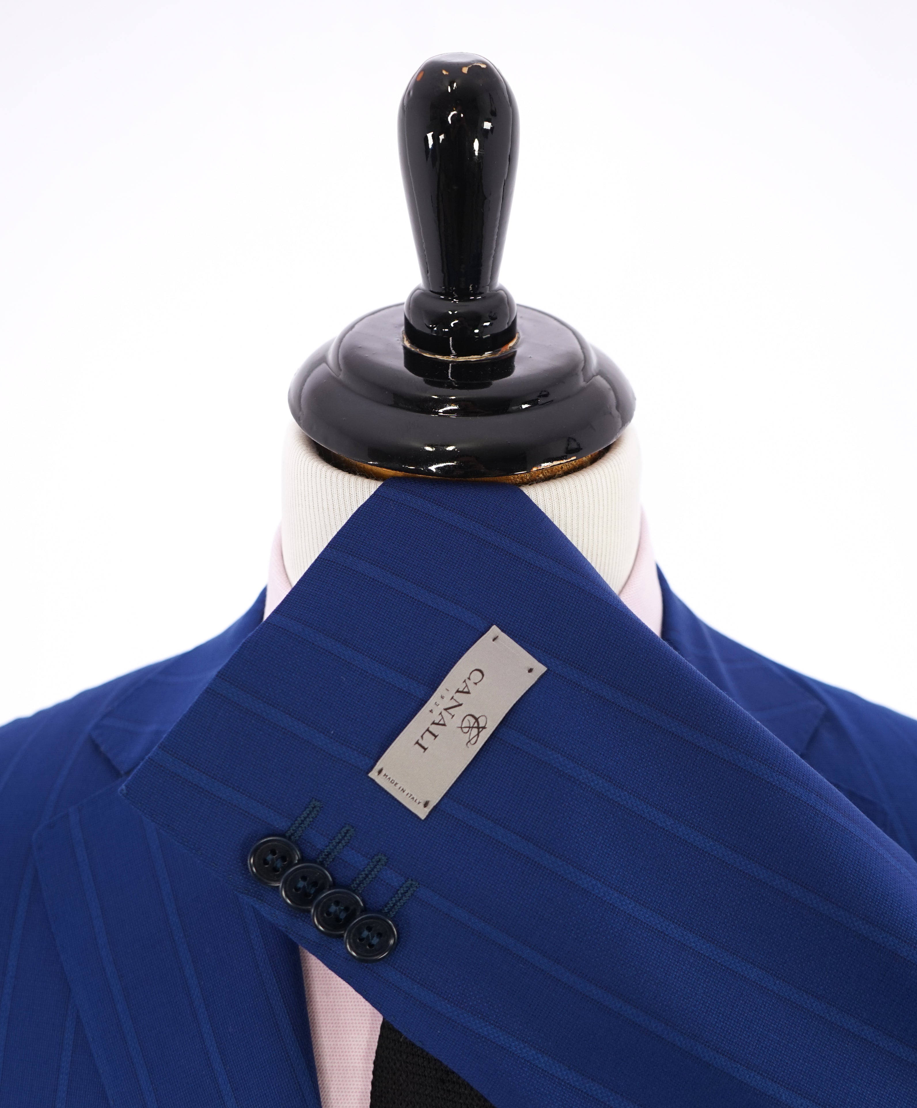 CANALI -"TRAVEL Collection" ROYAL BLUE CHALK STRIPE Oxford Weave Suit - 42R