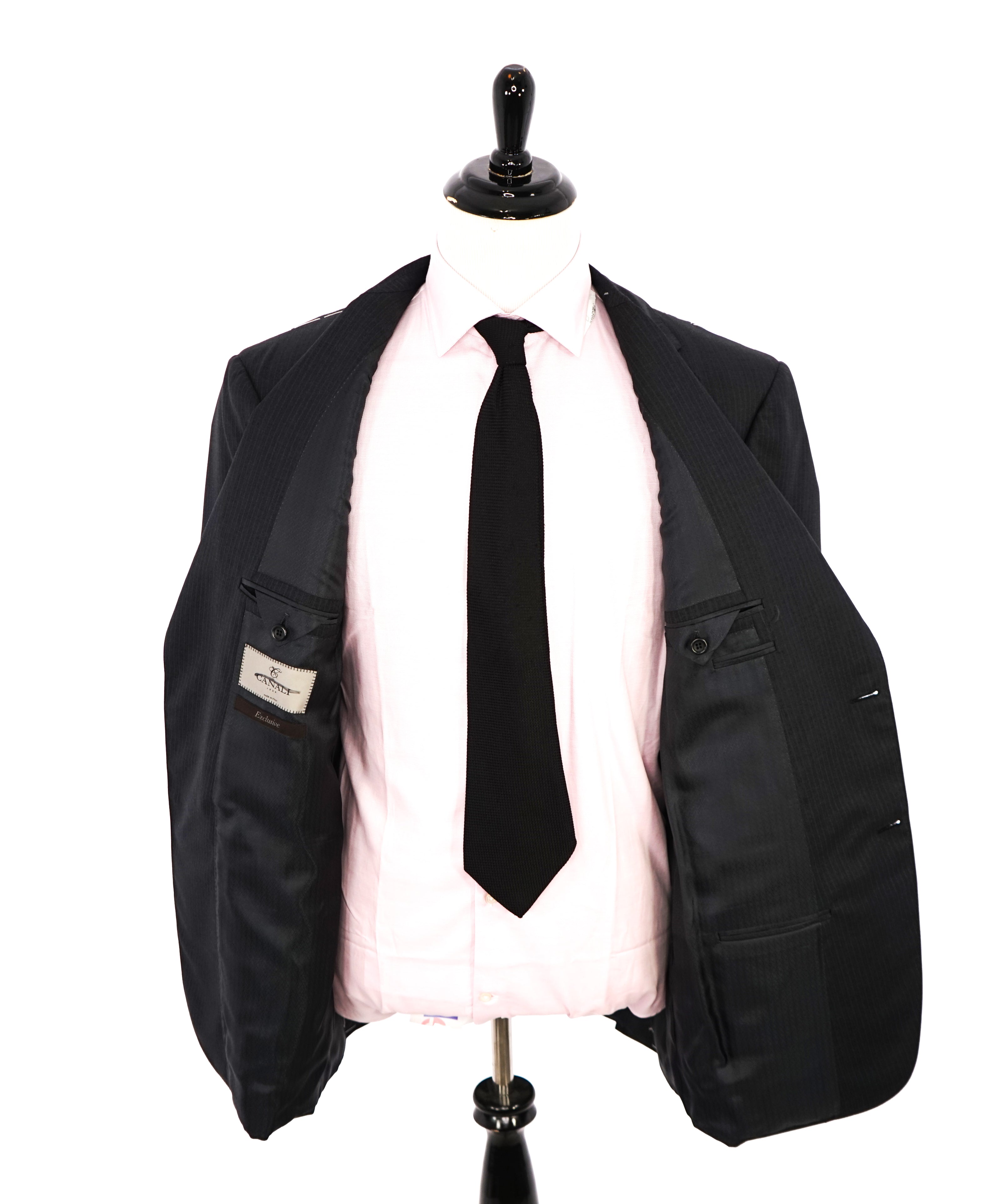 *CANALI EXCLUSIVE* - PREMIUM Collection Super 150's Narrow Stripe Gray Suit - 50R