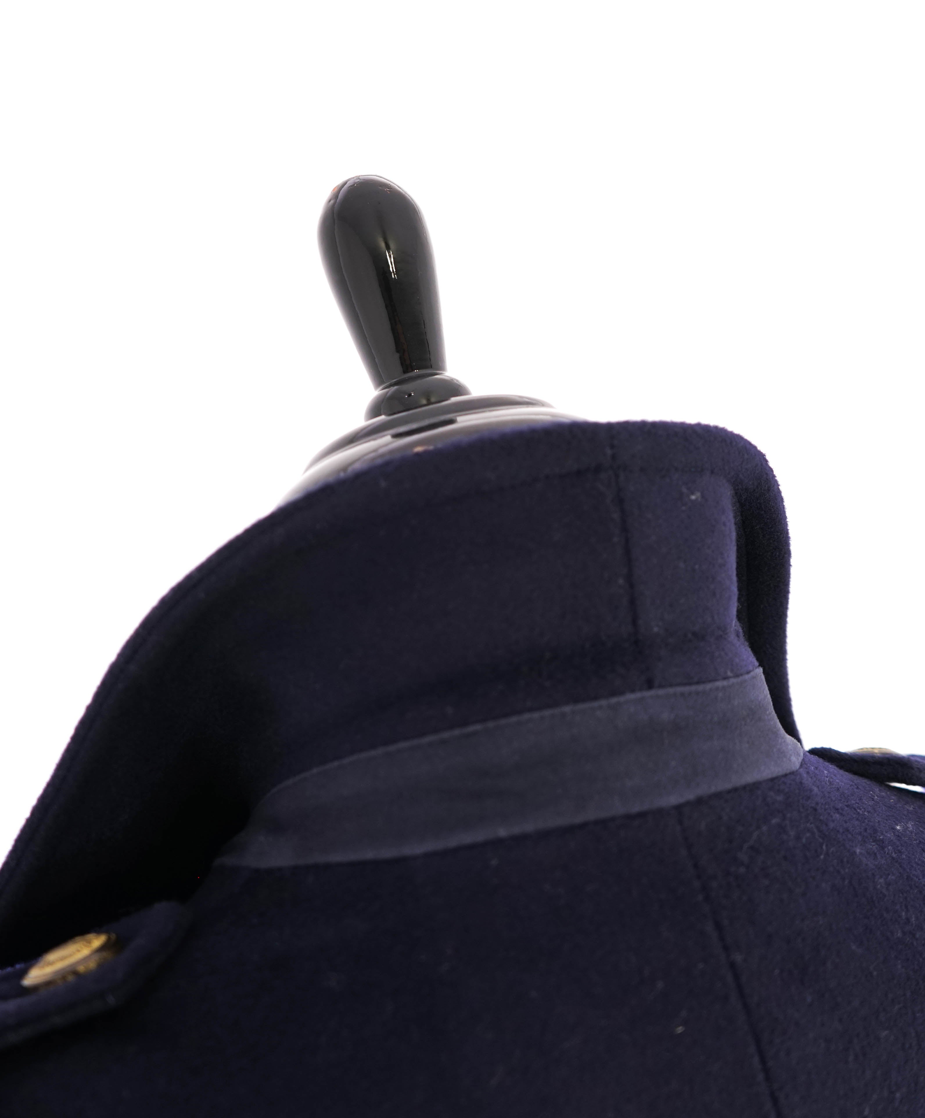 $2,000 ELEVENTY - Navy/Gold CASHMERE/Wool Pilot/Aviator Overcoat - 44R (54 EU)