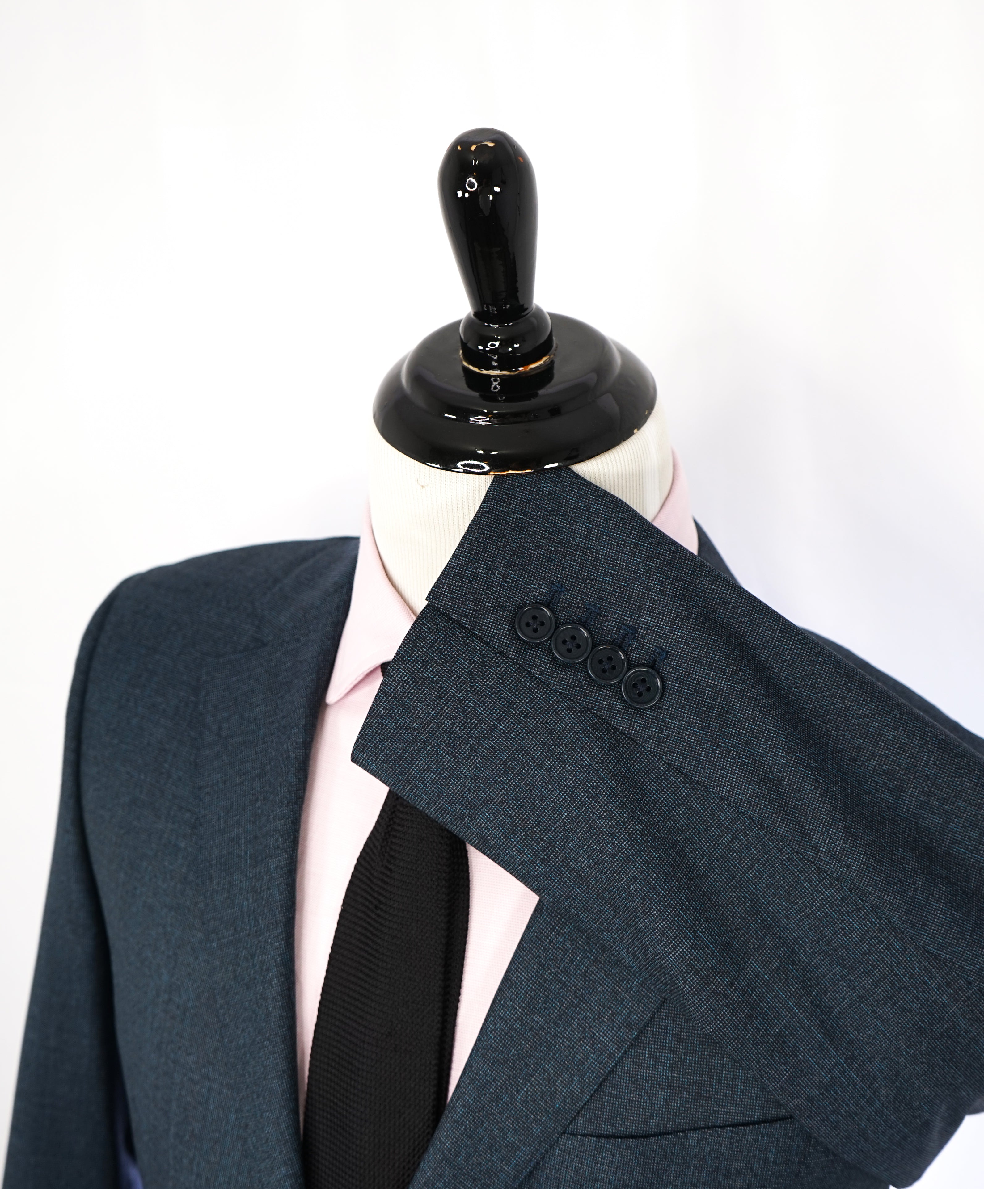 CANALI - For SAKS 5TH AVE Teal Turquoise Textured Fabric Suit - 42S