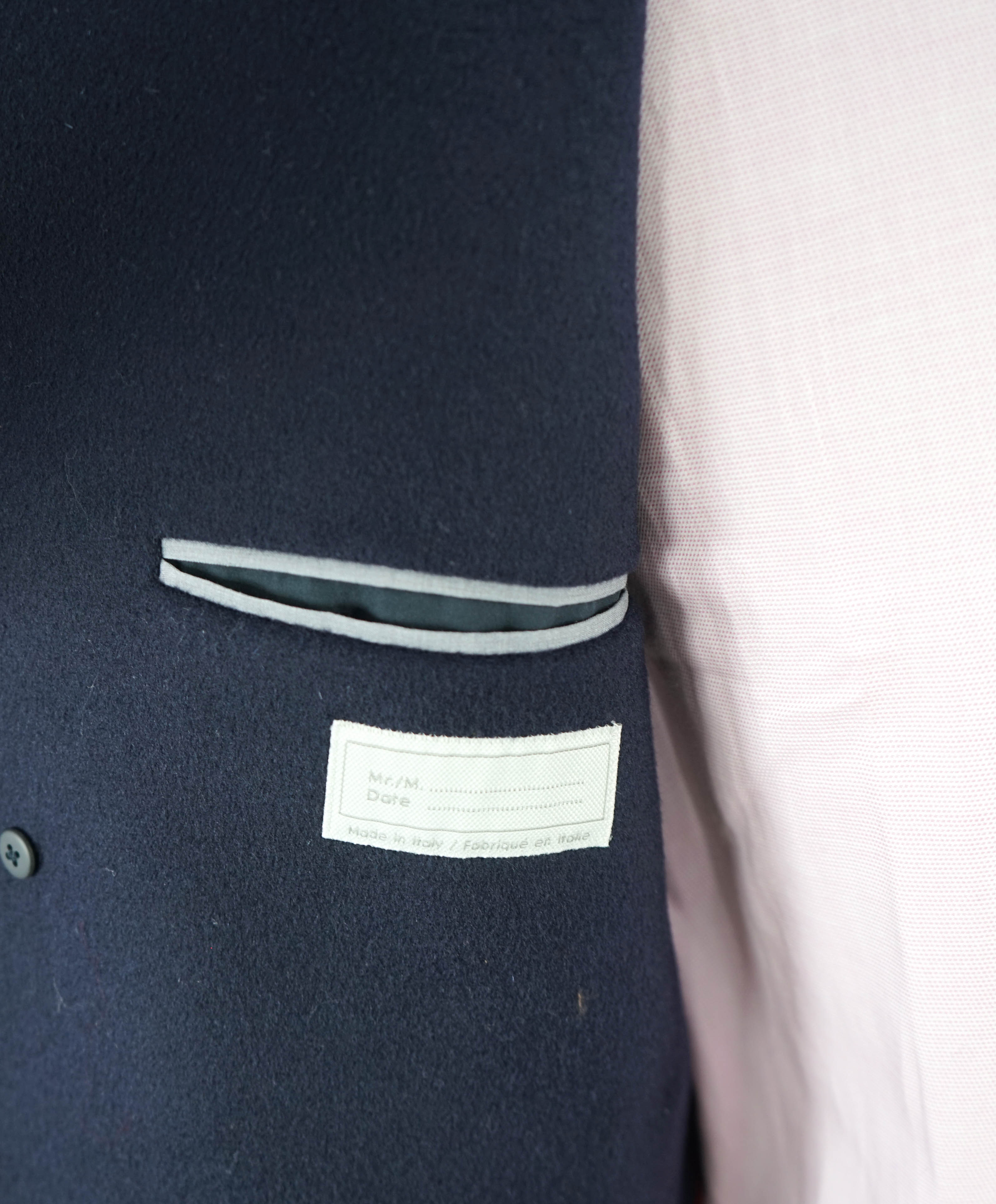 $2,000 ELEVENTY - Navy/Gold CASHMERE/Wool Pilot/Aviator Overcoat - 44R (54 EU)