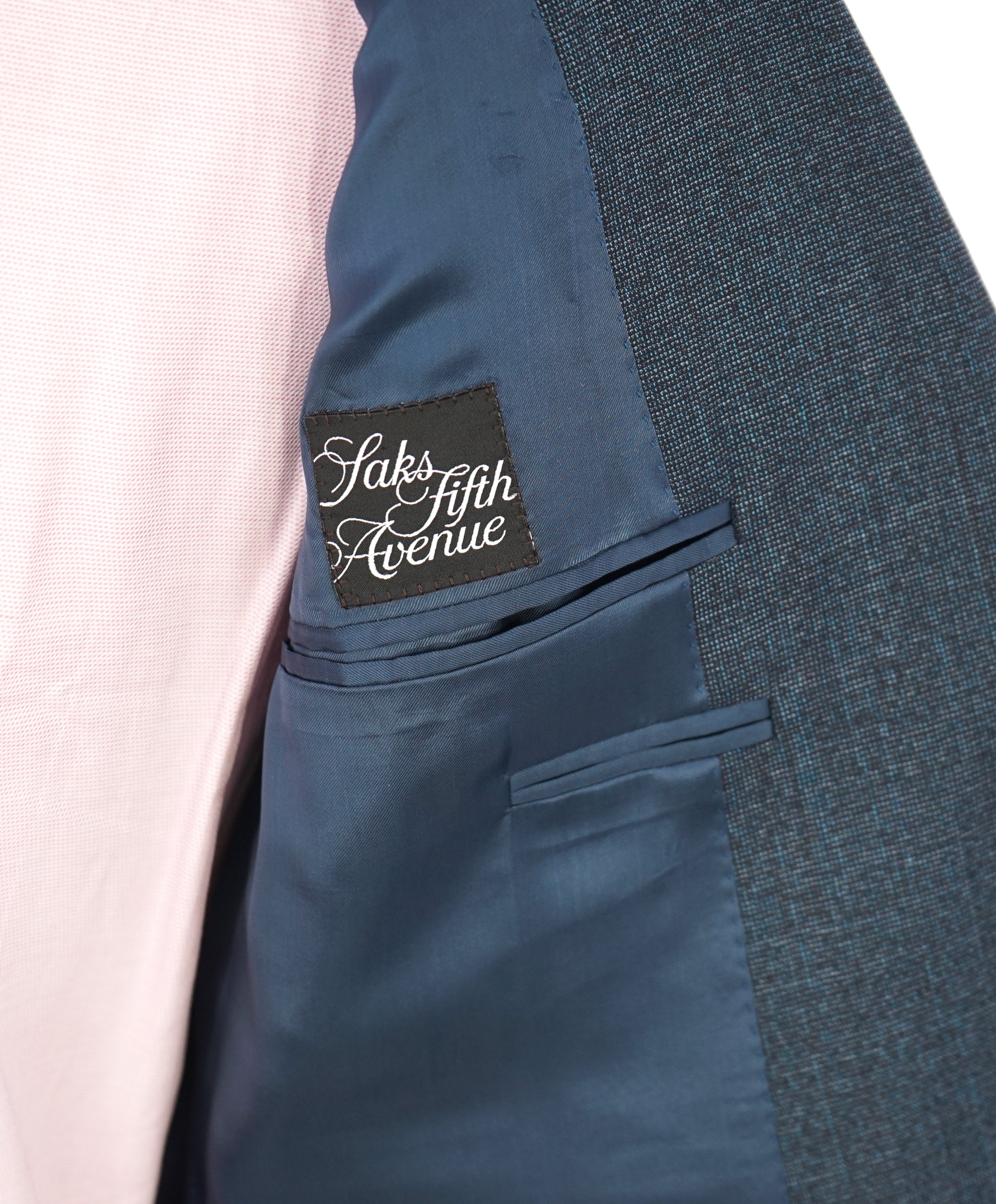 CANALI - For SAKS 5TH AVE Teal Turquoise Textured Fabric Suit - 42S