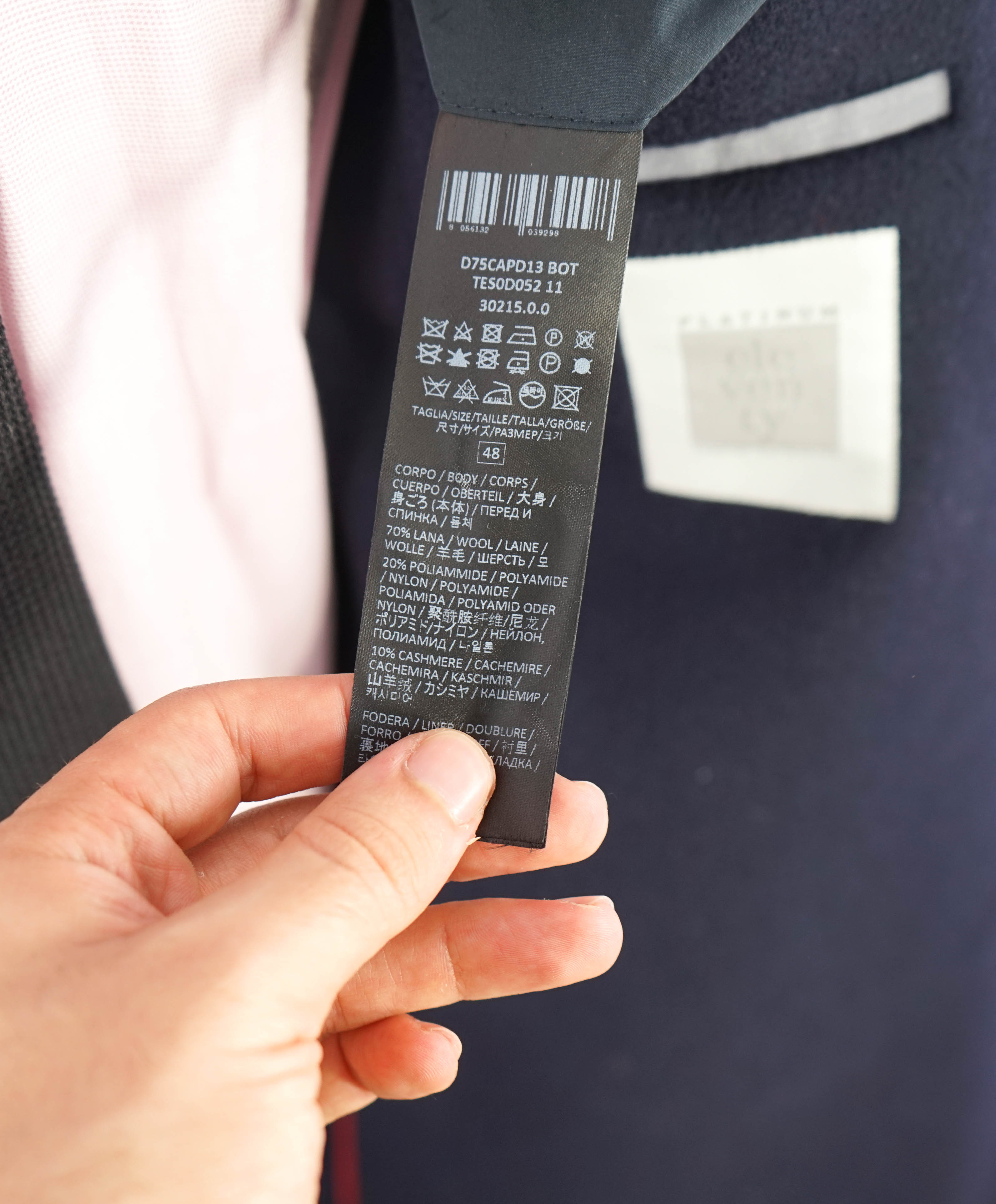 $2,000 ELEVENTY - Navy/Gold CASHMERE/Wool Pilot/Aviator Overcoat - 44R (54 EU)