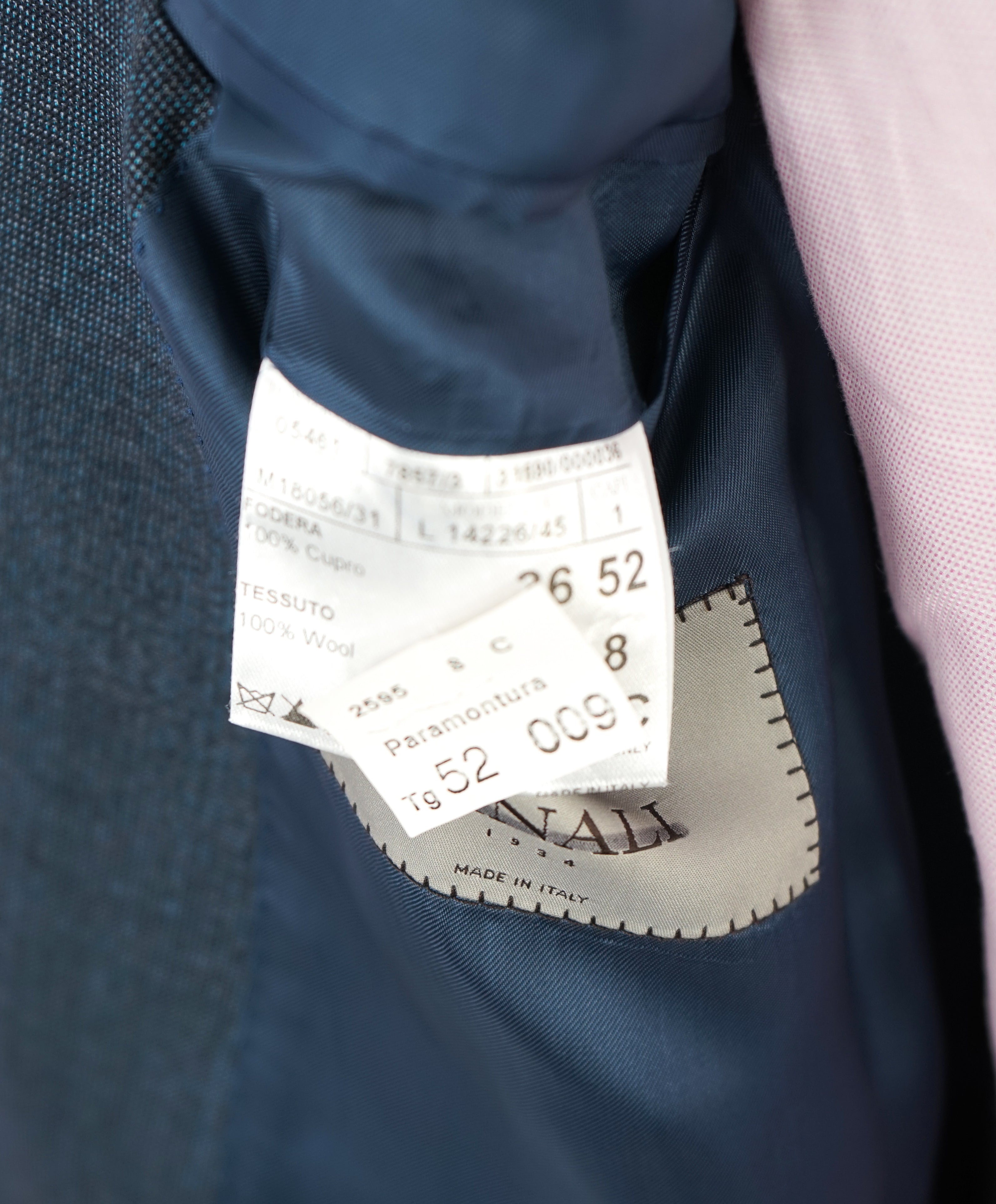 CANALI - For SAKS 5TH AVE Teal Turquoise Textured Fabric Suit - 42S