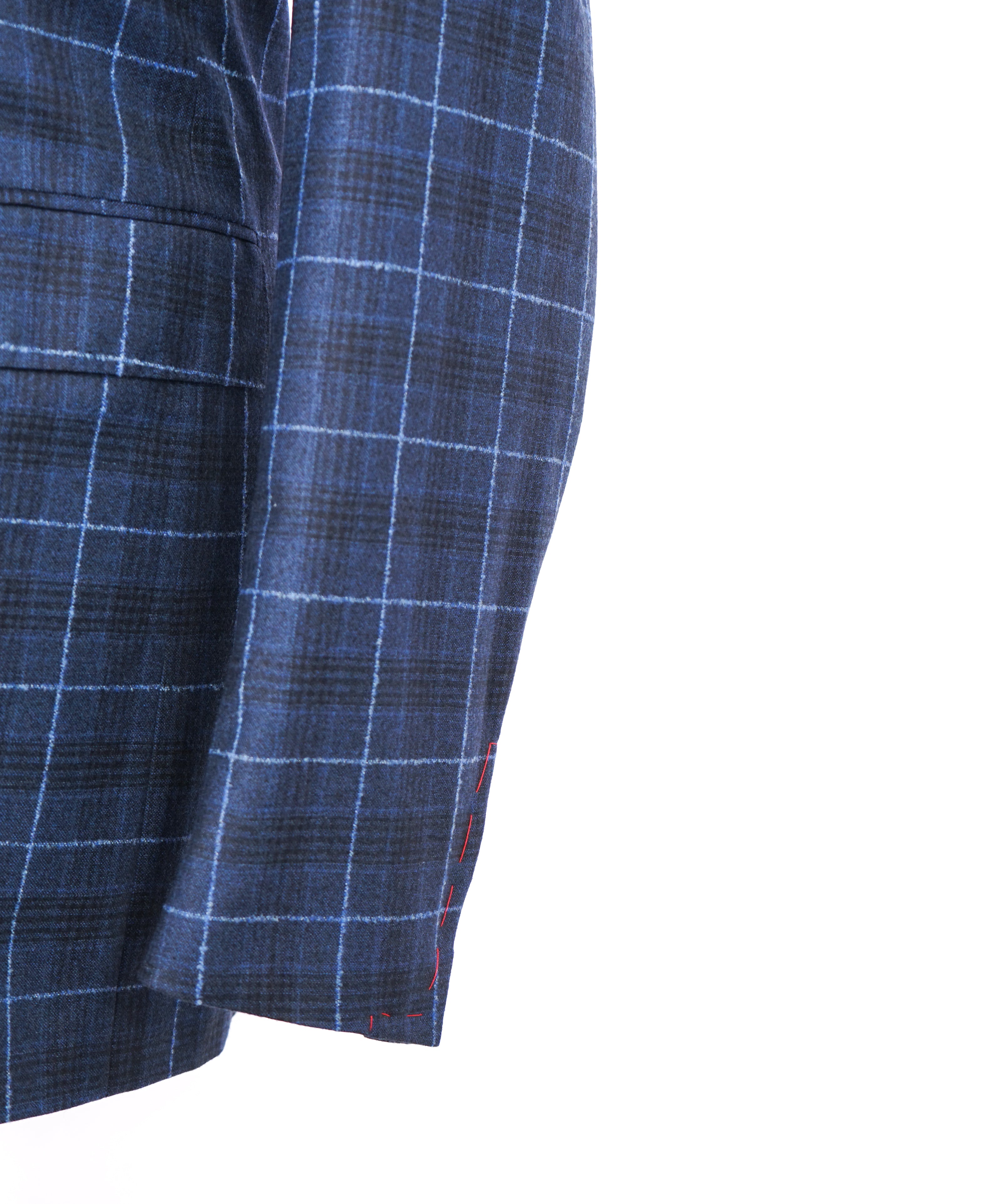 ISAIA - **CUSTOM** Baby Blue Plaid Check Suit RAISED TEXTURED FABRIC - 42XL