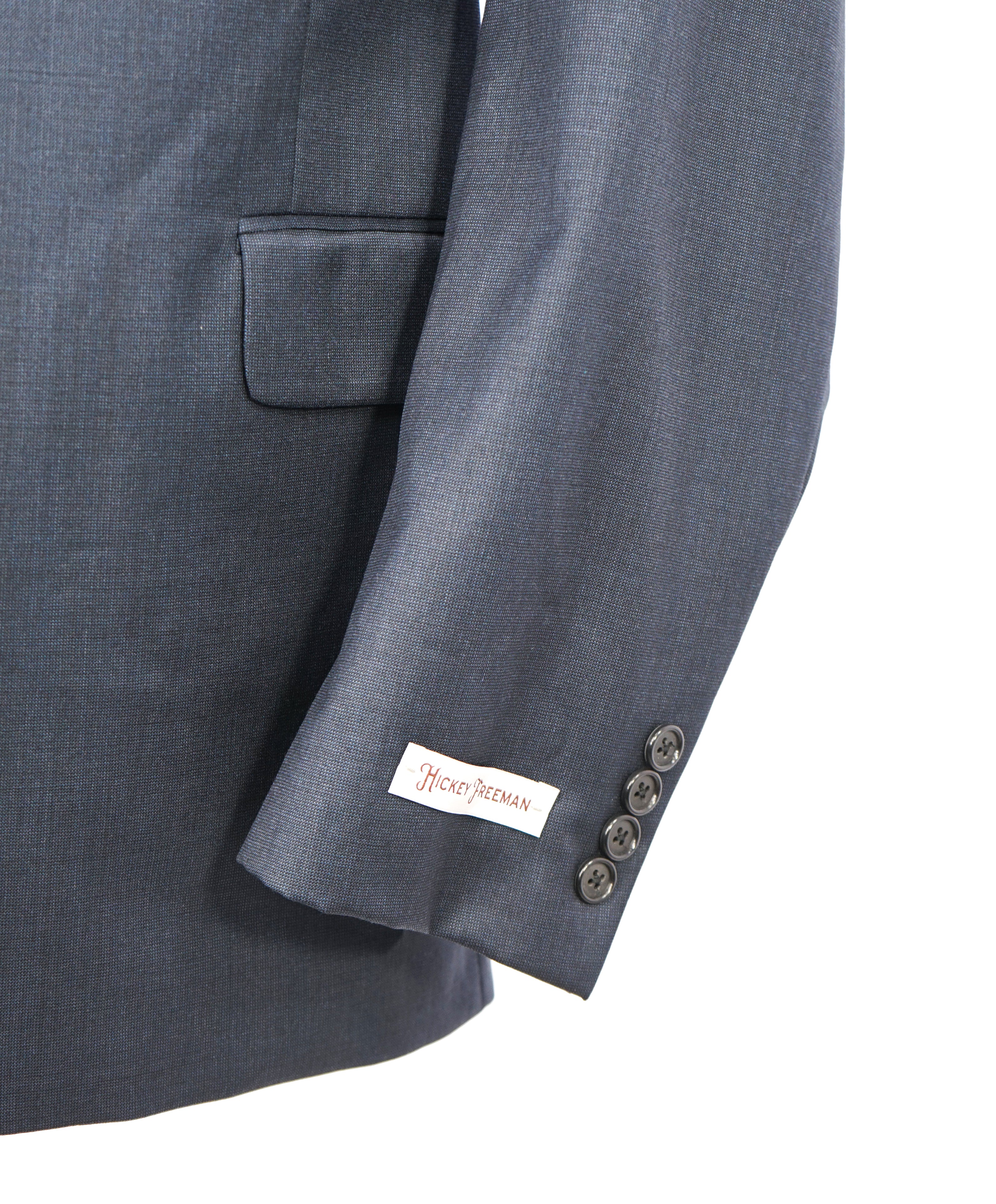 HICKEY FREEMAN - Gray Blue Birdseye Wool "Milburn ii" Suit Made In USA - 44L