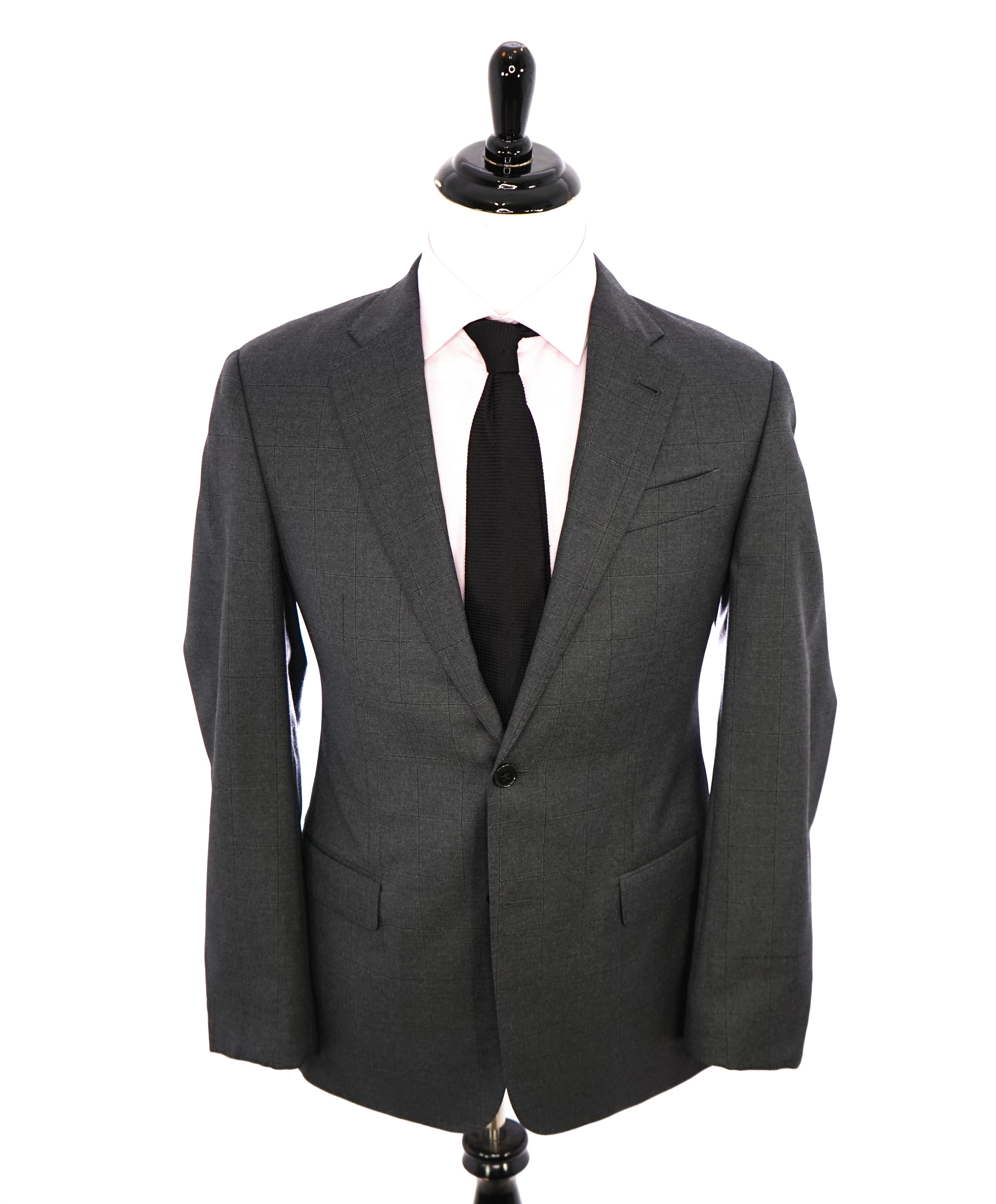 ARMANI COLLEZIONI - “G Line” Tonal Gray Windowpane Blazer - 40R
