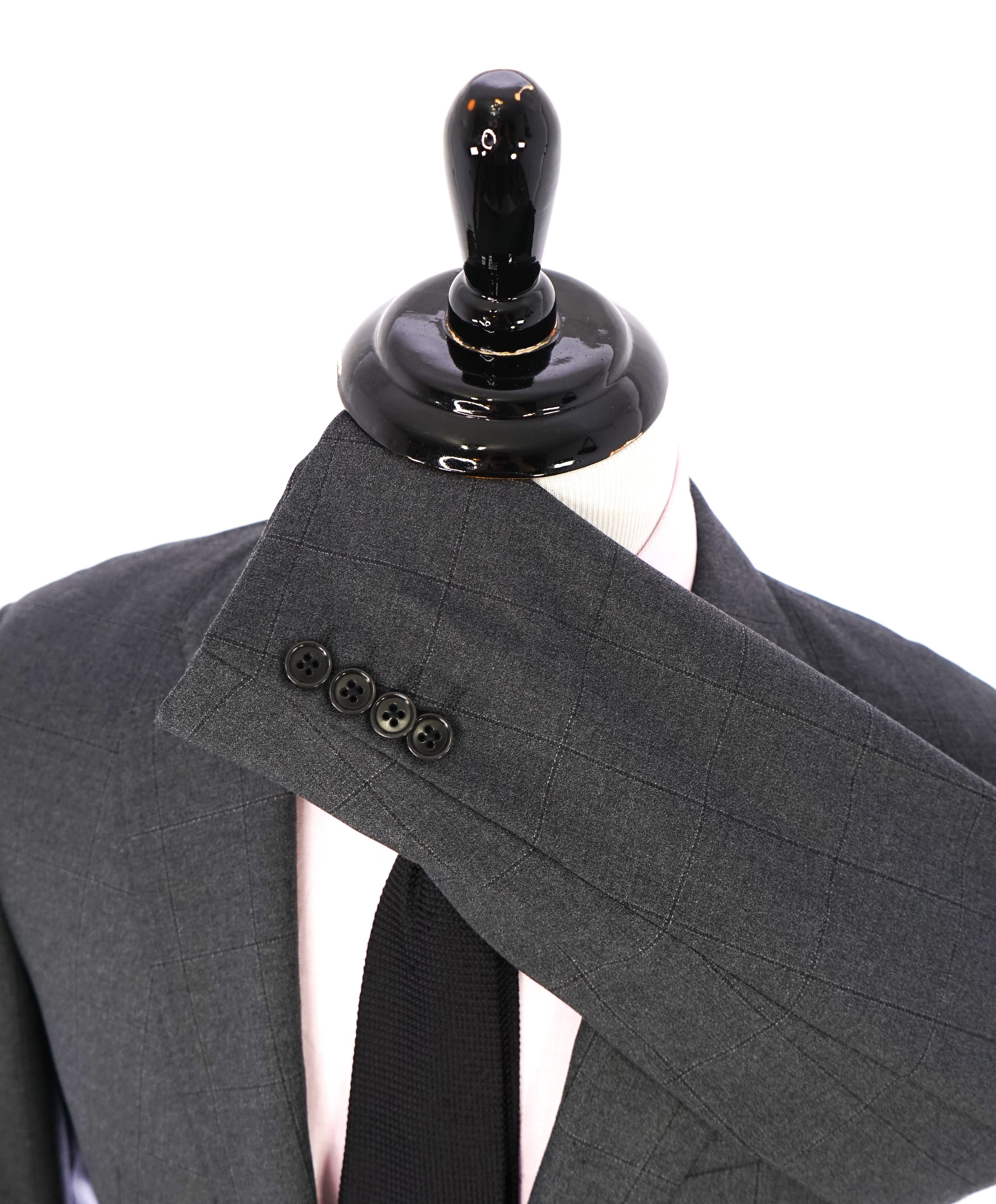 ARMANI COLLEZIONI - “G Line” Tonal Gray Windowpane Blazer - 40R