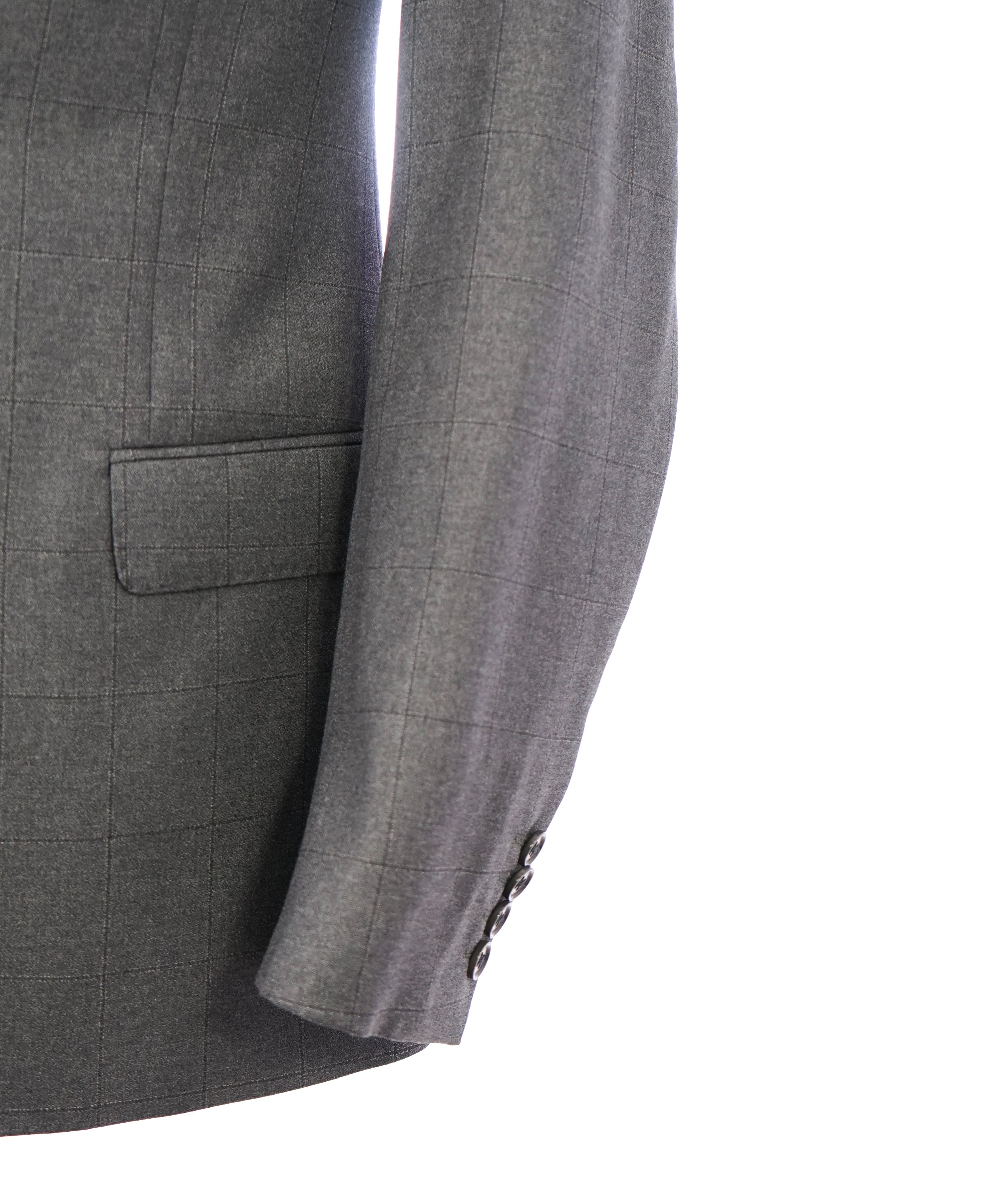 ARMANI COLLEZIONI - “G Line” Tonal Gray Windowpane Blazer - 40R