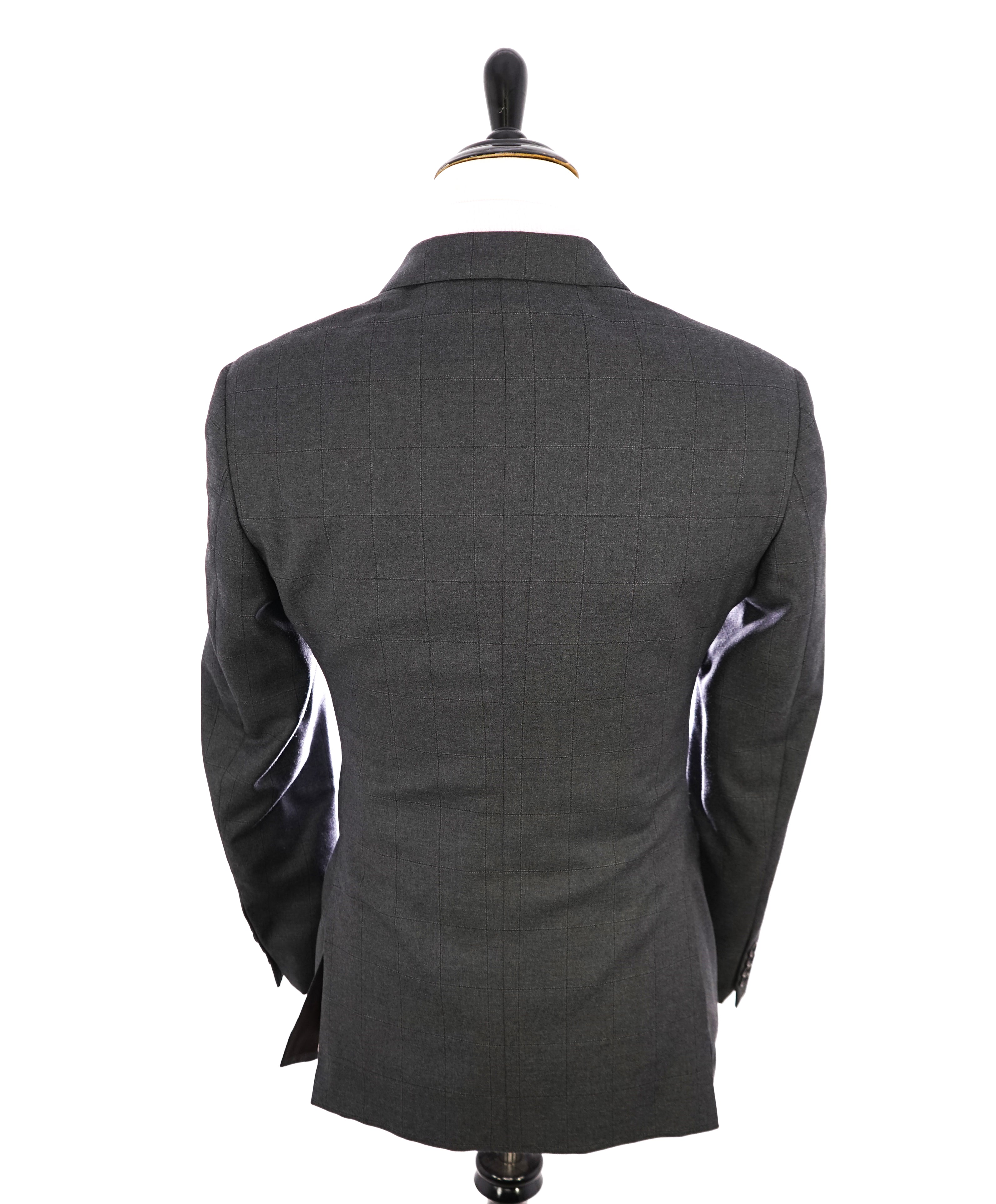 ARMANI COLLEZIONI - “G Line” Tonal Gray Windowpane Blazer - 40R