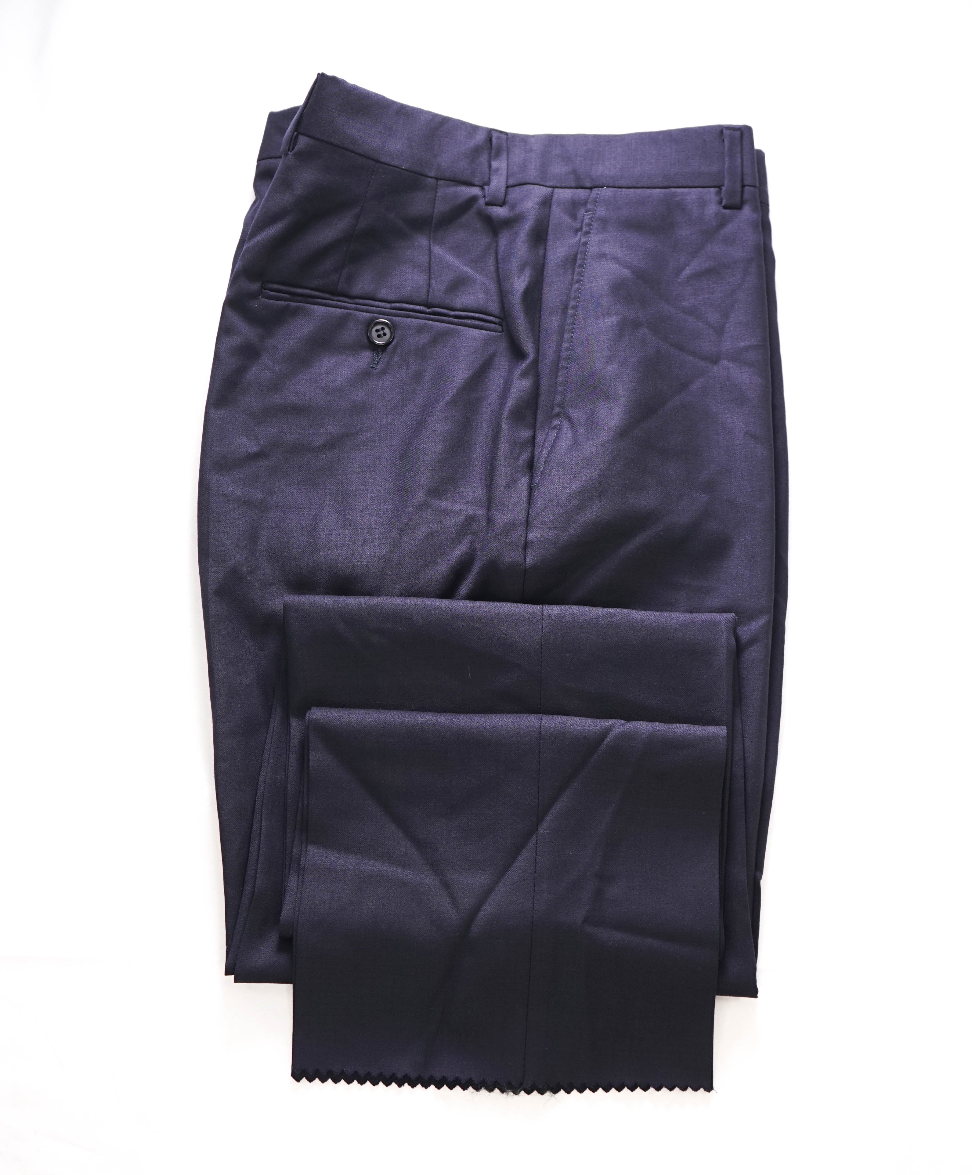 HICKEY FREEMAN - Navy *CLOSET STAPLE* Wool Flat Front Dress Pants - 32W