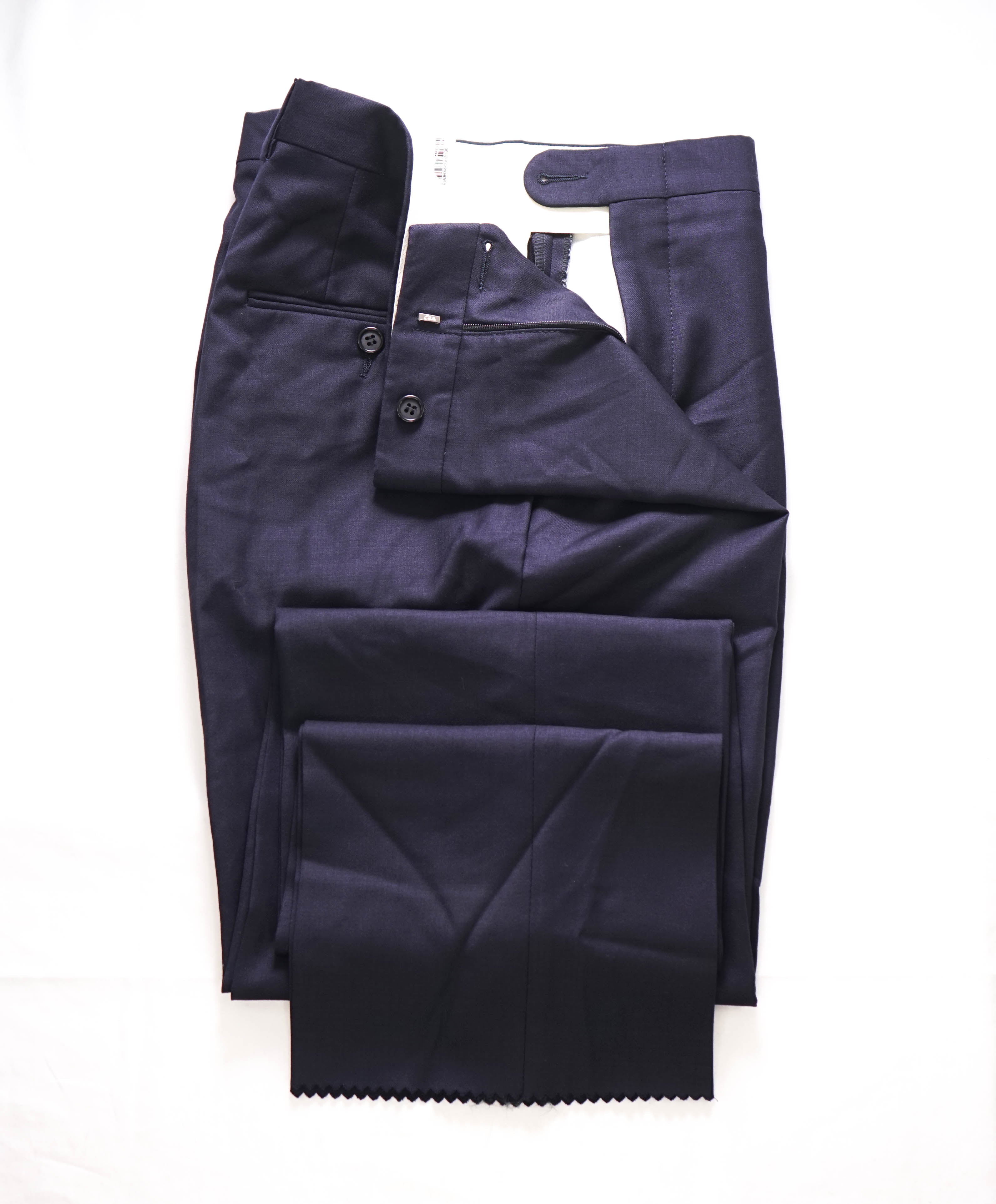 HICKEY FREEMAN - Navy *CLOSET STAPLE* Wool Flat Front Dress Pants - 32W