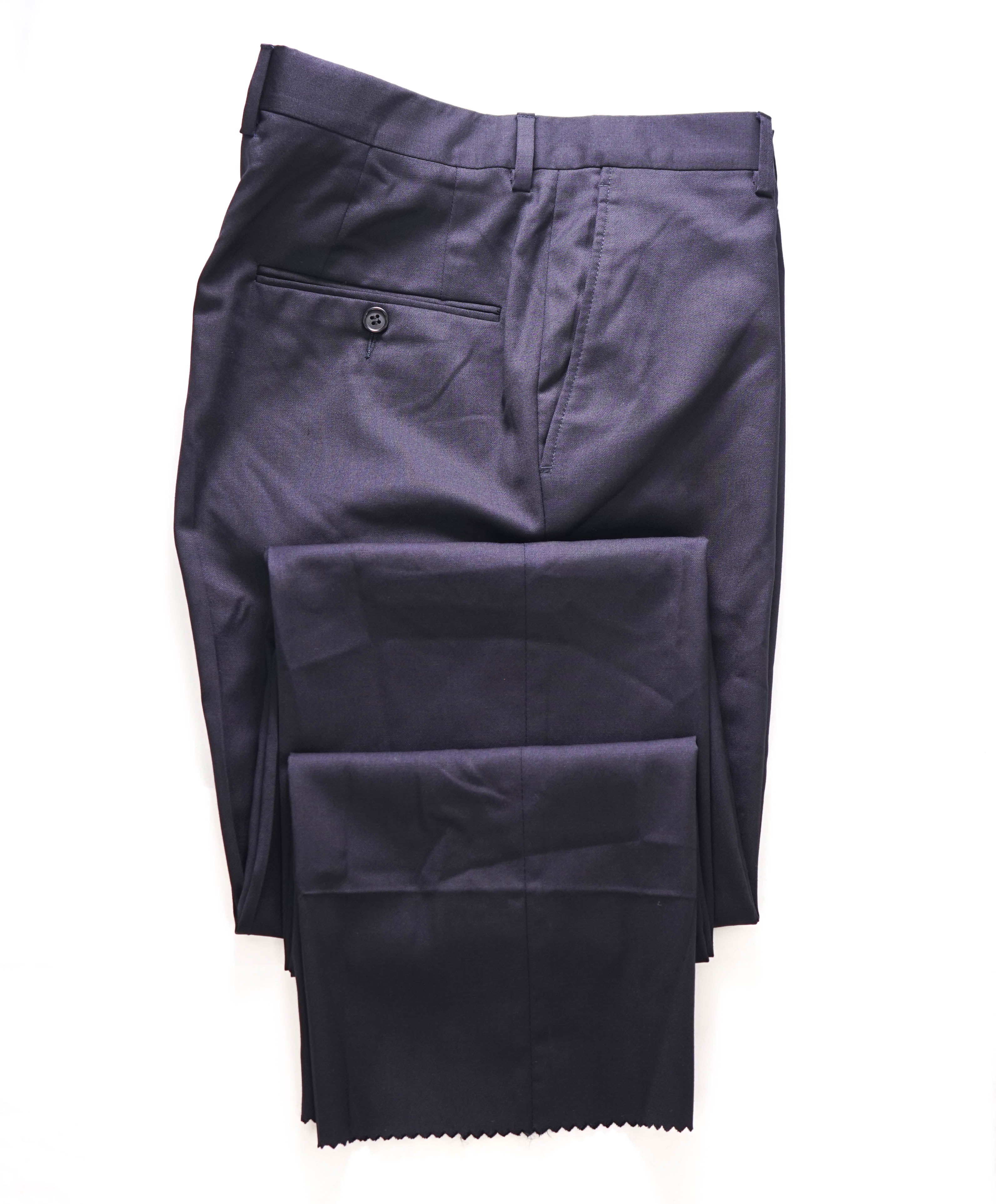 HICKEY FREEMAN - Navy *CLOSET STAPLE* Wool Flat Front Dress Pants - 34W