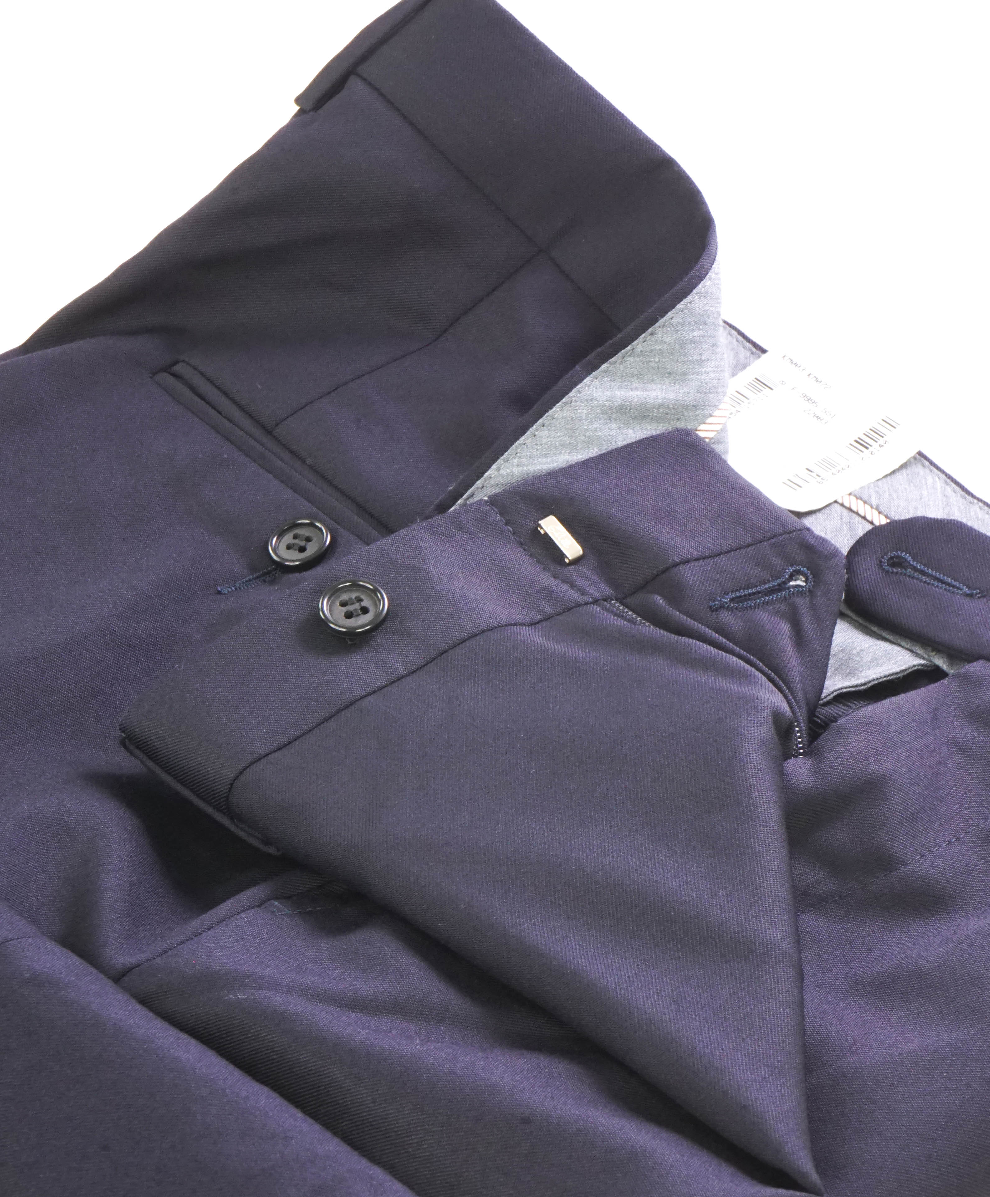 HICKEY FREEMAN - Navy *CLOSET STAPLE* Wool Flat Front Dress Pants - 34W