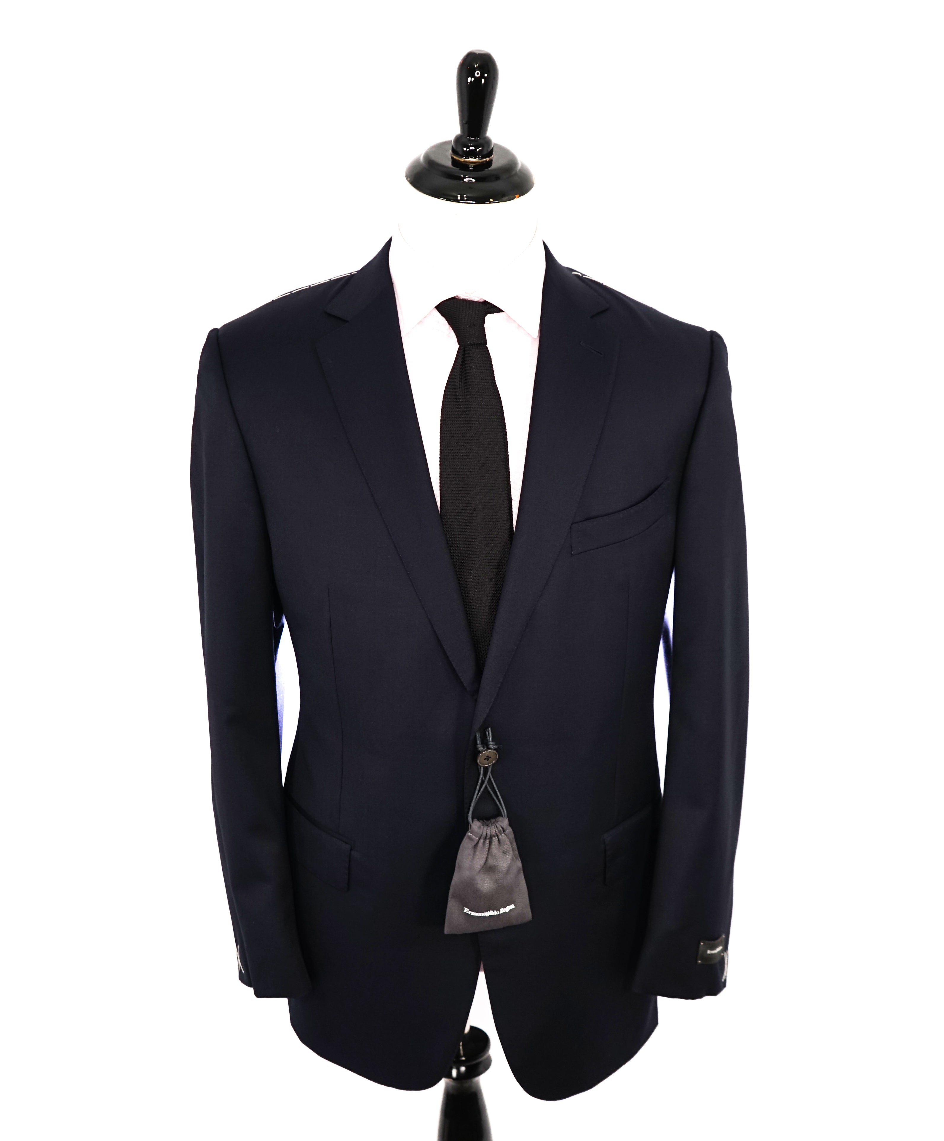 ERMENEGILDO ZEGNA - "Micronsphere" Collection Solid Blue Navy Suit - 46R