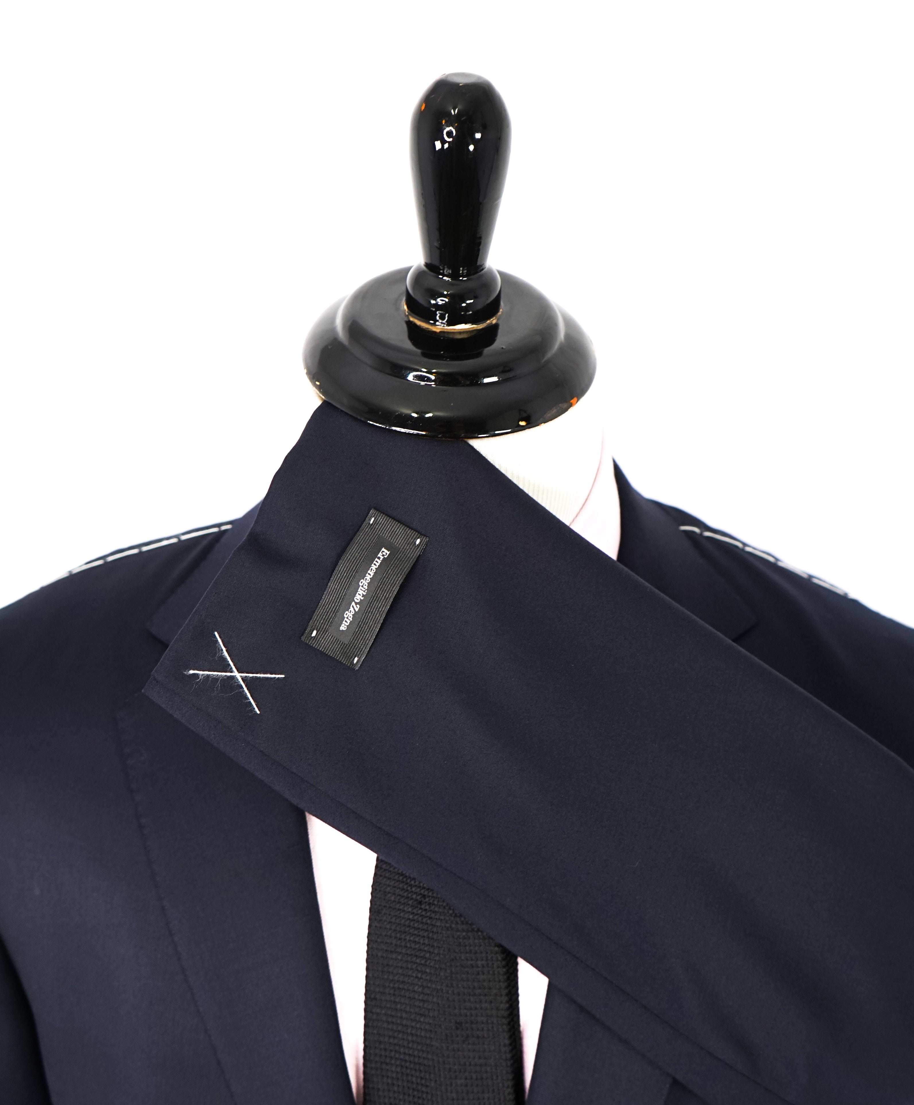 ERMENEGILDO ZEGNA - "Micronsphere" Collection Solid Blue Navy Suit - 46R