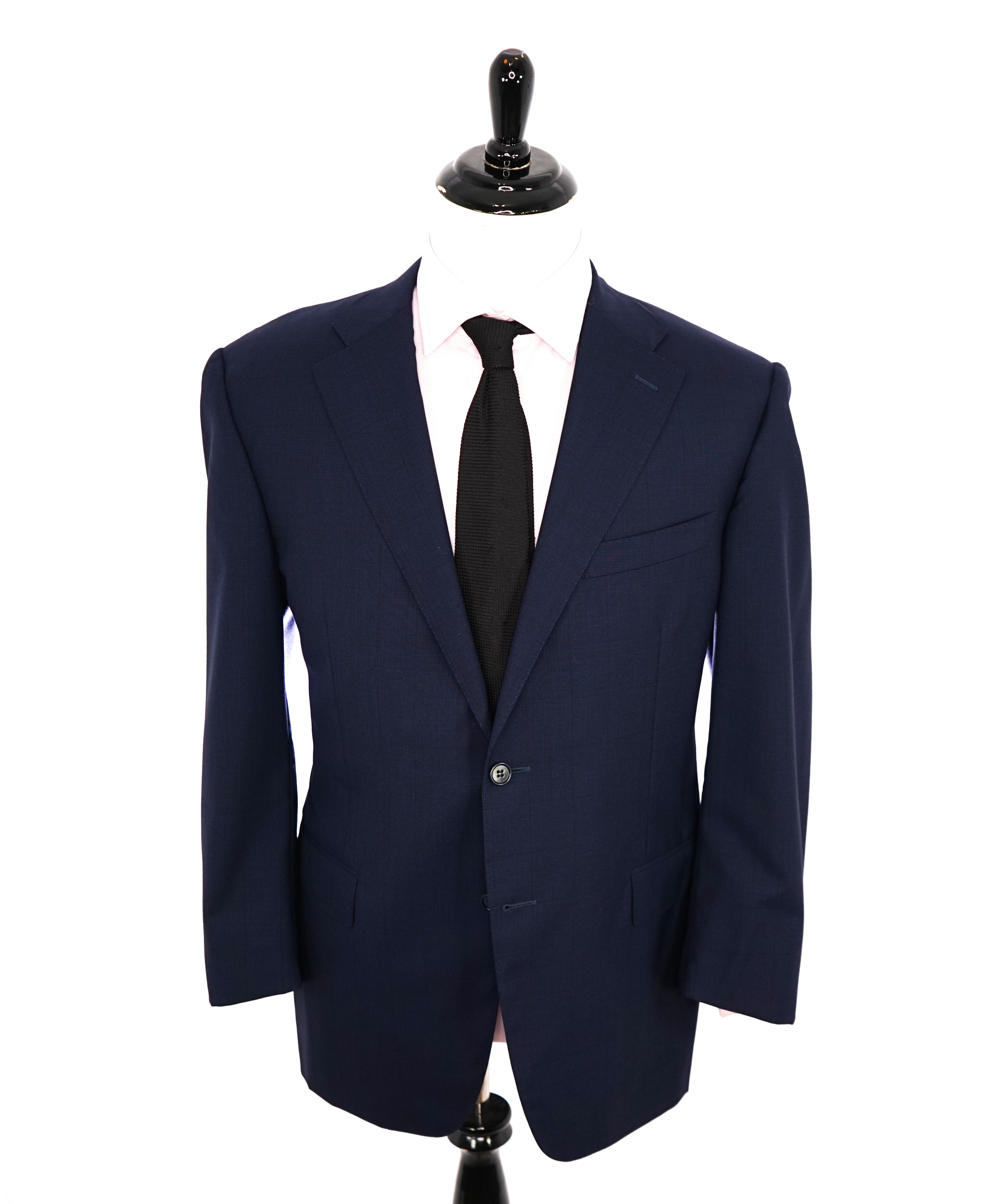 CANALI - Subtle Blue Plaid Check Notch Lapel Iconic Suit - 44R