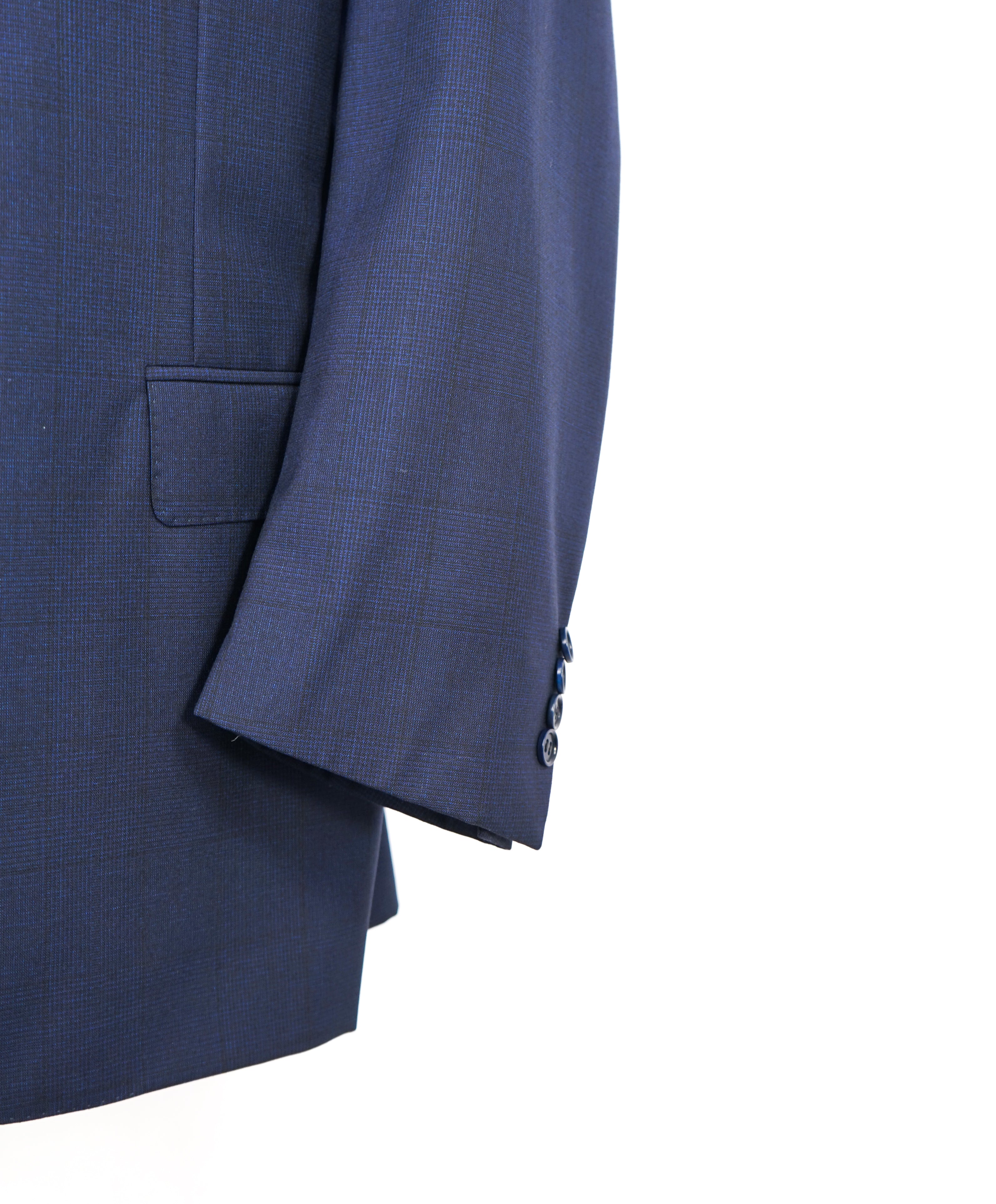 CANALI - Subtle Blue Plaid Check Notch Lapel Iconic Suit - 44R