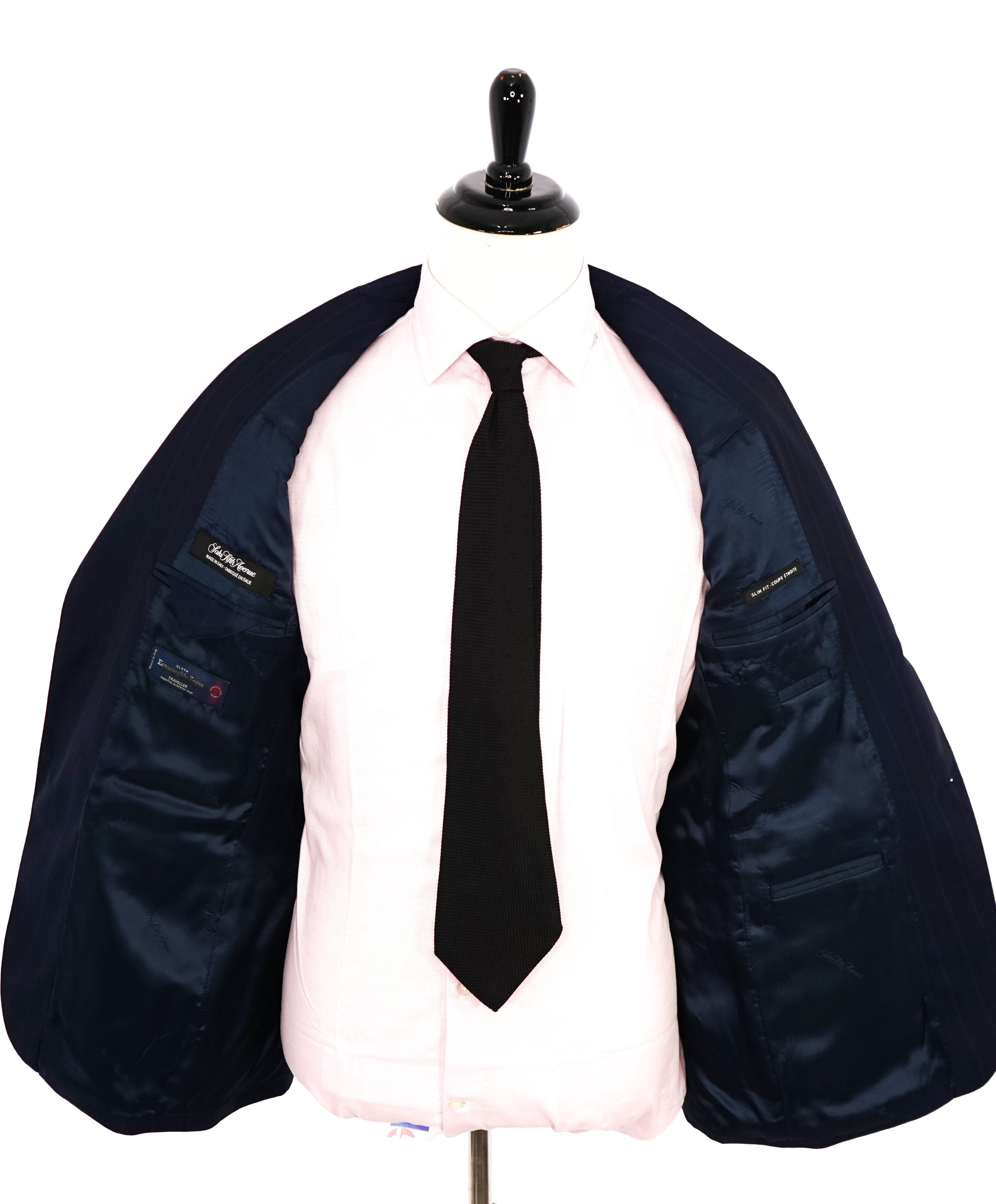 ERMENEGILDO ZEGNA - "Slim" SAKS FIFTH AVENUE Blue n' Camel Check Suit - 40R