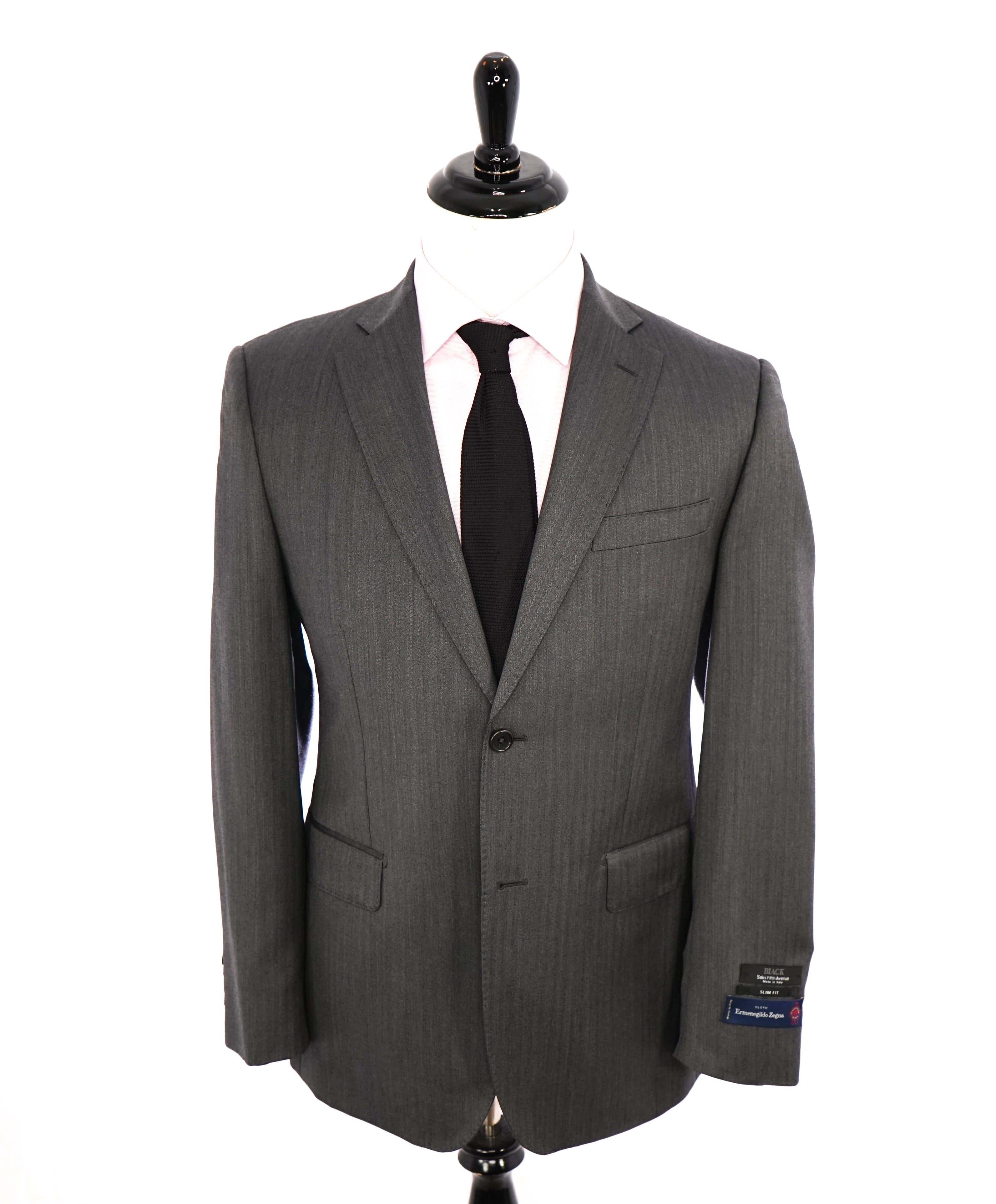 ERMENEGILDO ZEGNA - "SILK" SAKS FIFTH AVENUE Gray Herringbone Suit - 40R