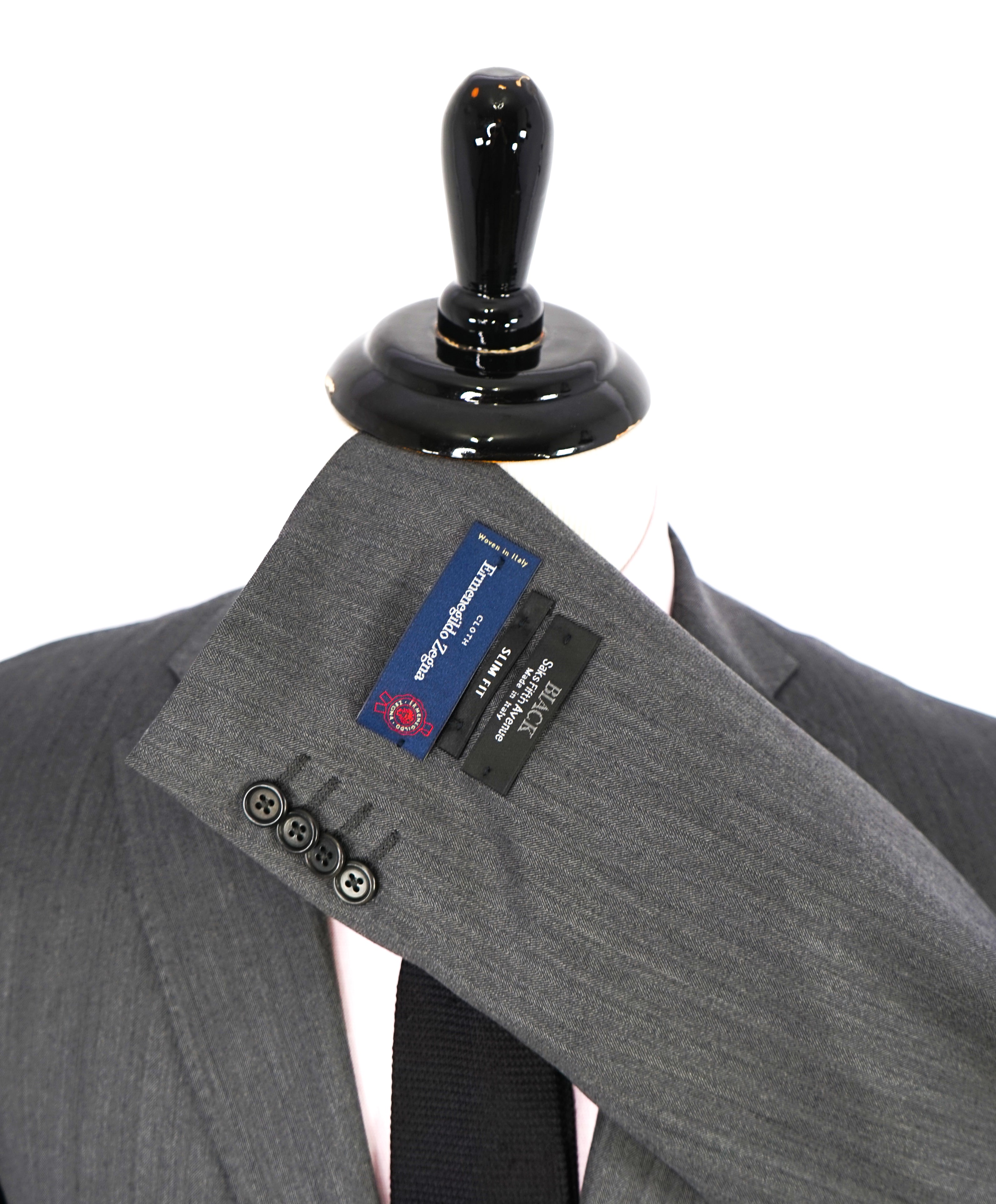 ERMENEGILDO ZEGNA - "SILK" SAKS FIFTH AVENUE Gray Herringbone Suit - 40R