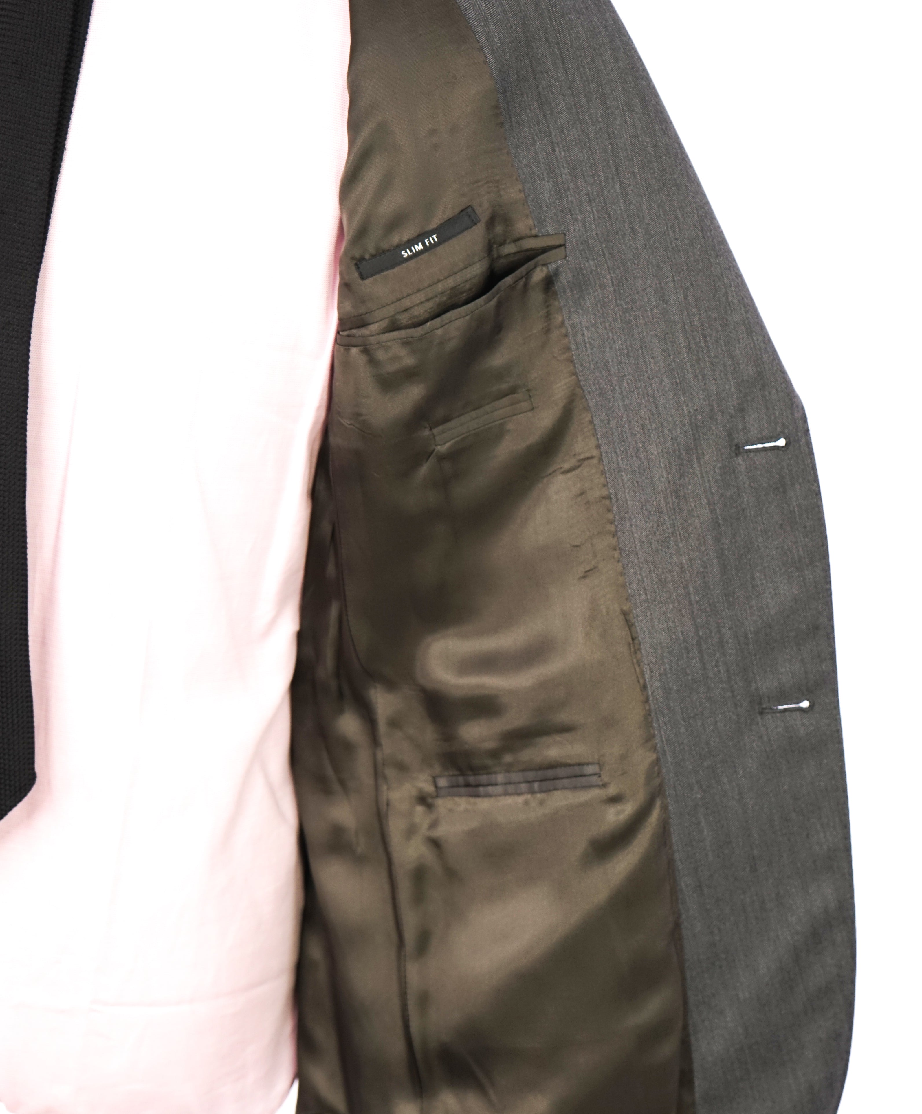 ERMENEGILDO ZEGNA - "SILK" SAKS FIFTH AVENUE Gray Herringbone Suit - 40R