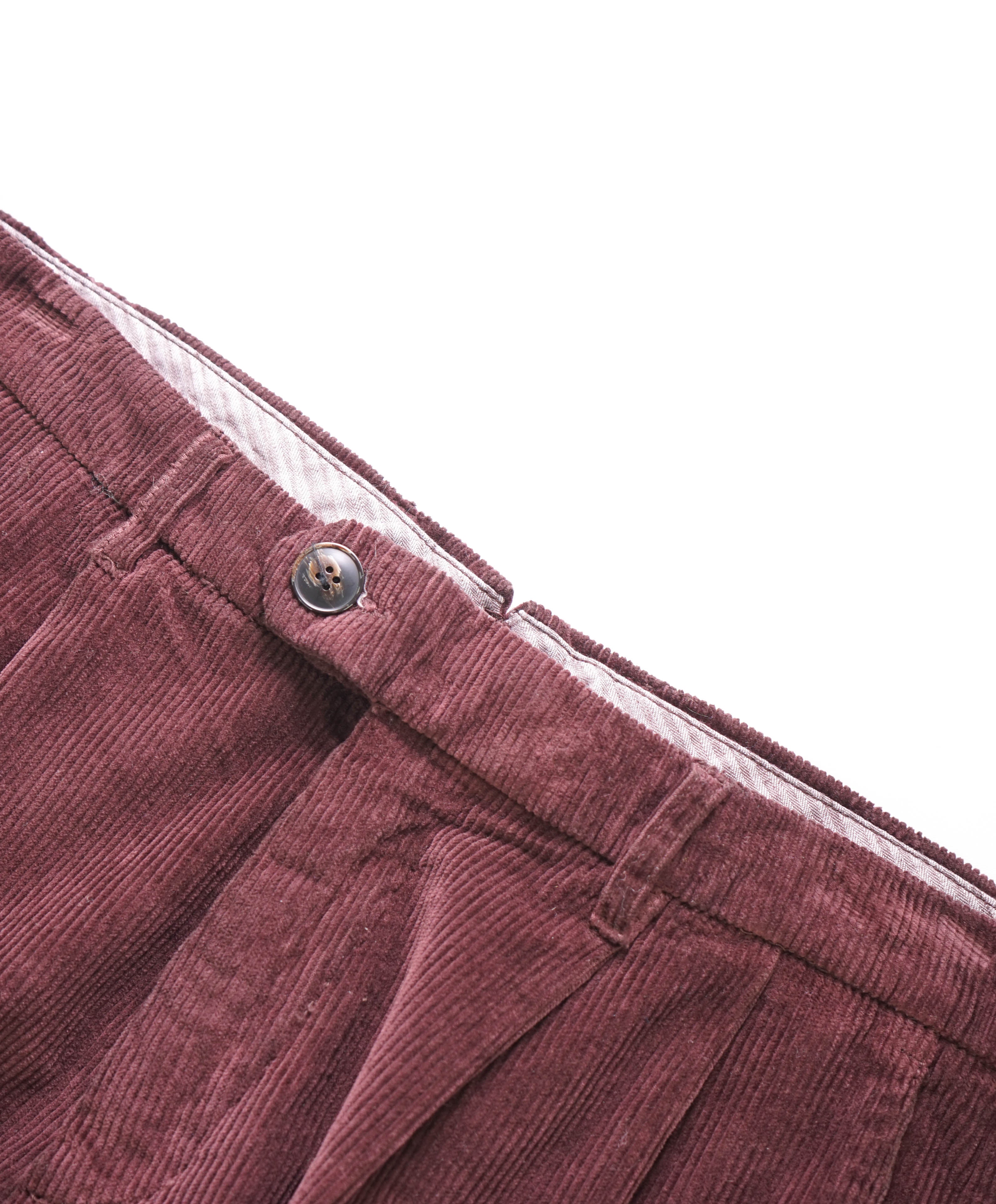 $345 ELEVENTY - Burgundy Brown Corduroy Chino Casual/Slim Pants- 33W