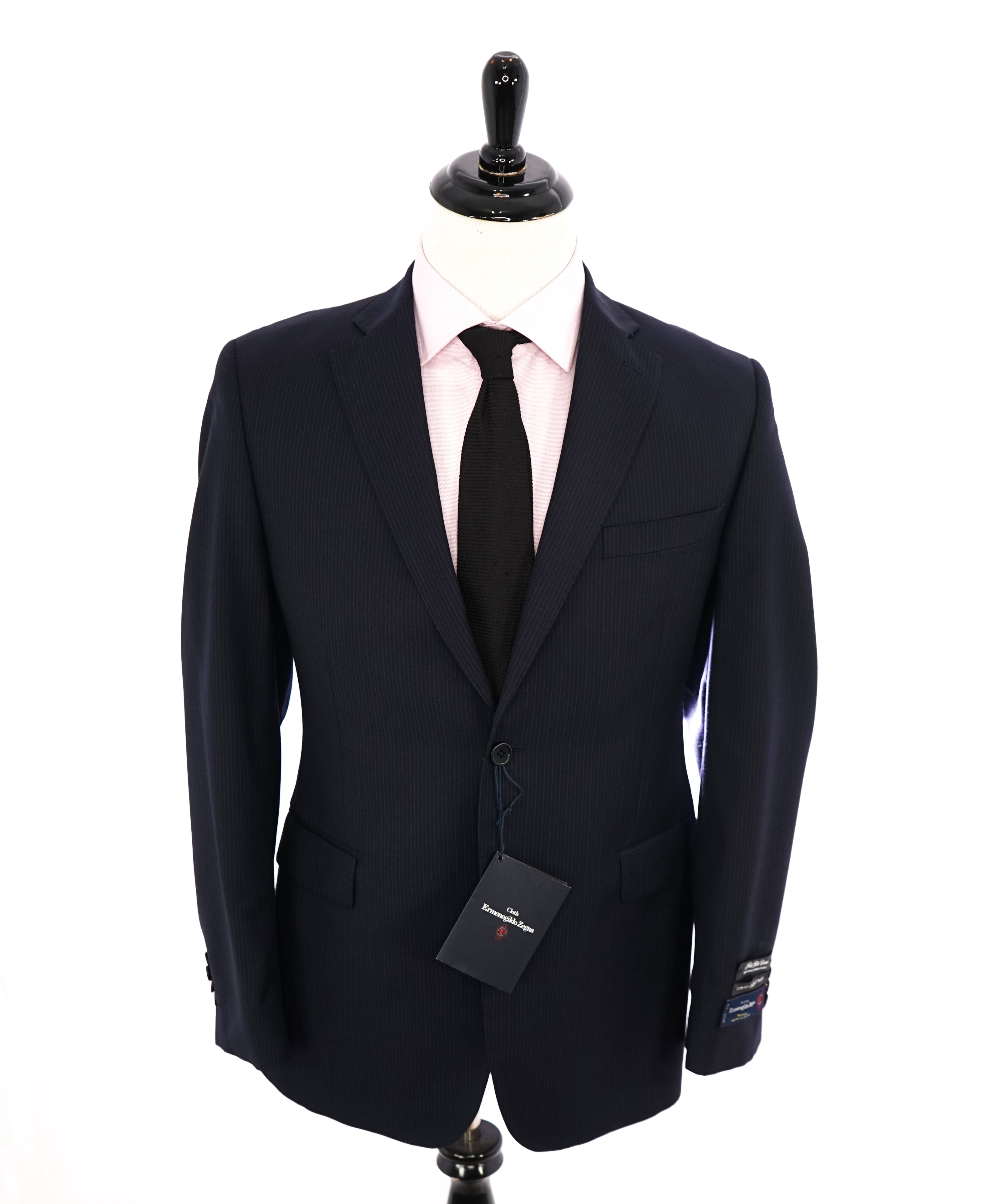 ERMENEGILDO ZEGNA - By SAKS FIFTH AVENUE "Slim" Blue Stripe Suit - 40R