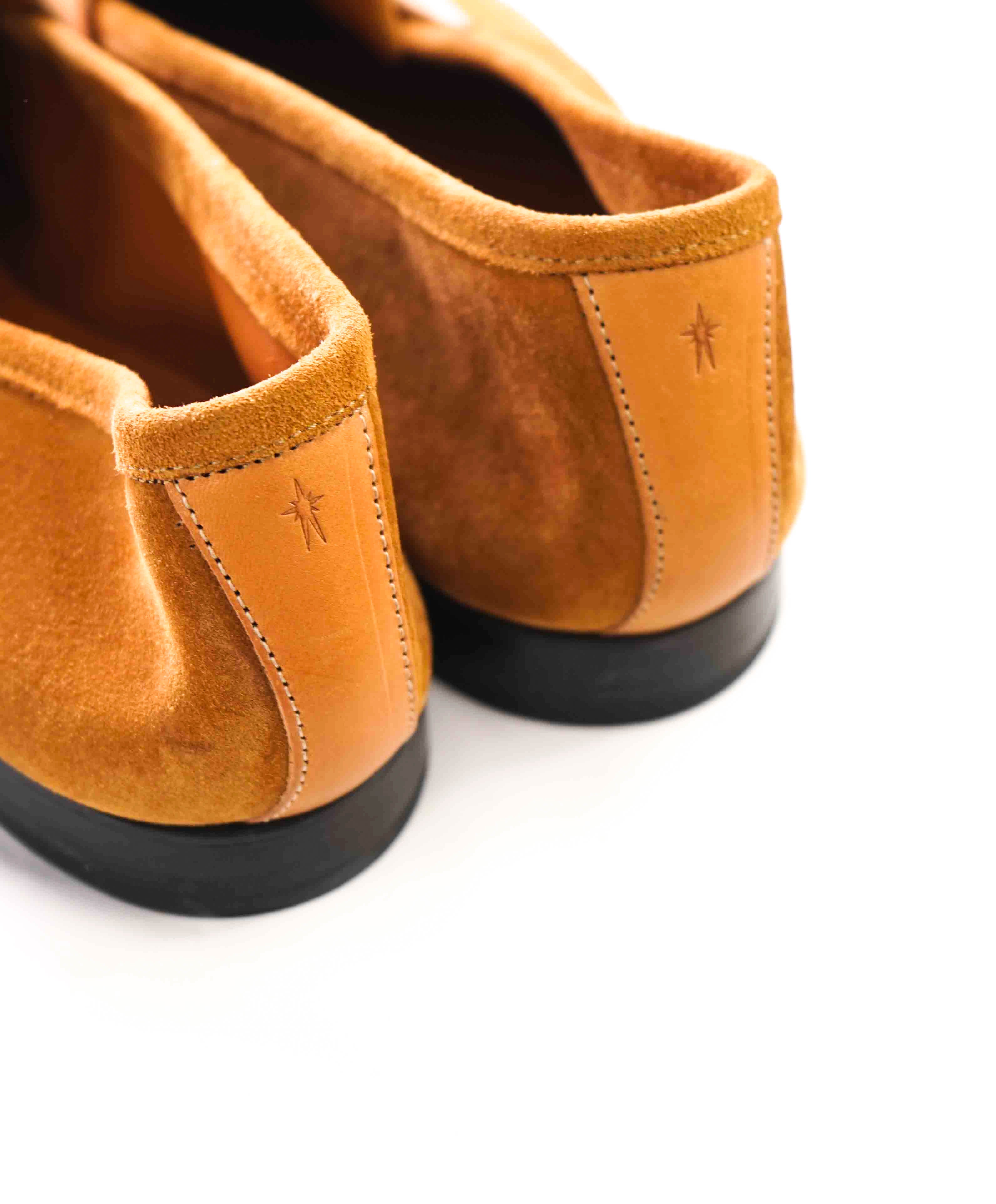 CORTHAY - Tobacco "VENETIAN Contrast PENNY LOAFER In Supple Suede - 11